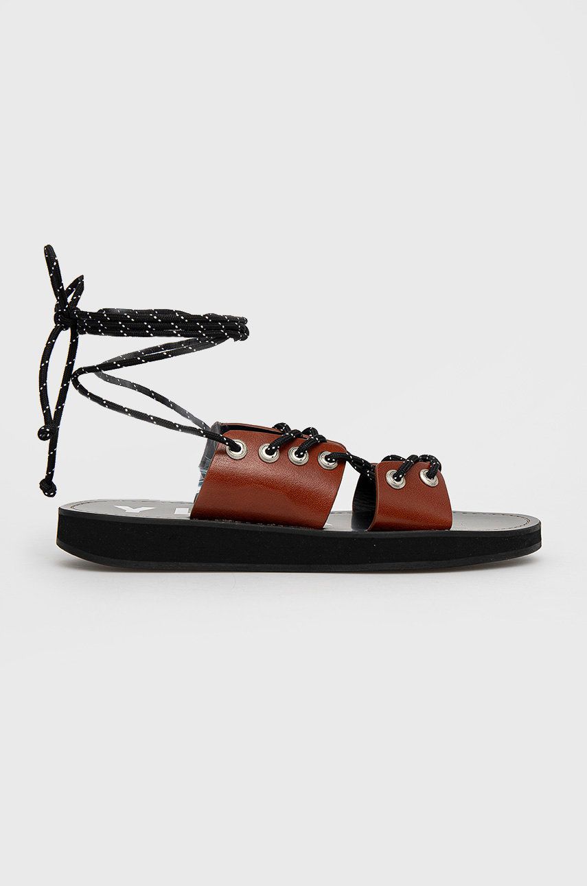 Bimba Y Lola Sandale de piele femei, culoarea maro 1 Bimba Y Lola Sandale de piele femei