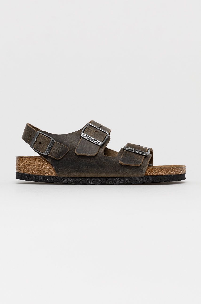 Birkenstock Sandale de piele femei, culoarea verde 1 Birkenstock Sandale de piele femei