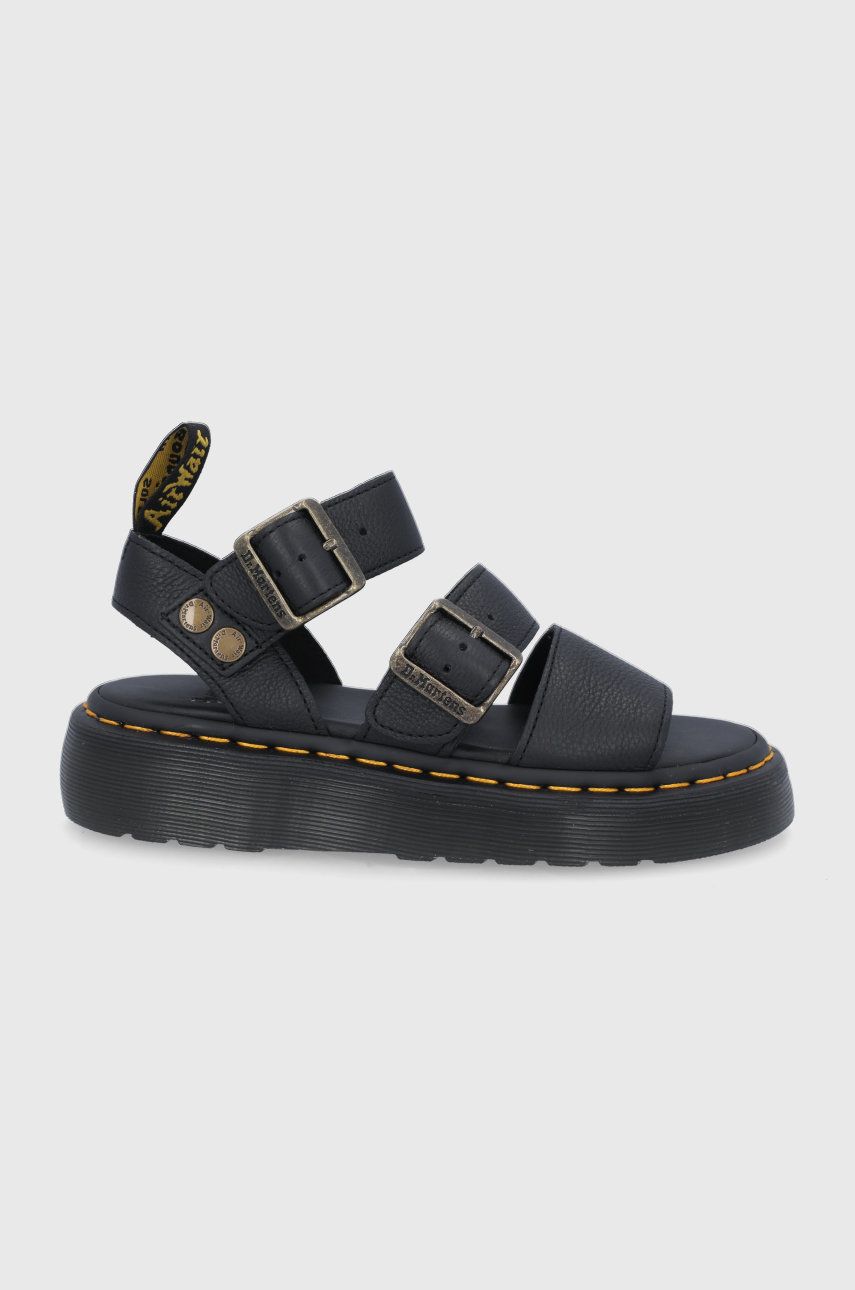 Dr. Martens Sandale de piele Gryphon Quad femei, culoarea negru, cu platformă 1 Dr. Martens Sandale de piele Gryphon Quad femei