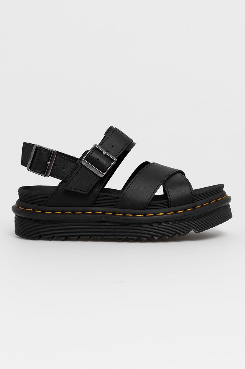 Dr. Martens Sandale de piele Voss II femei, culoarea negru, cu platformă DM27572001 1 Dr. Martens Sandale de piele Voss II femei