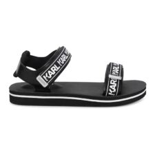 KARL LAGERFELD - Sandale din piele ecologica cu inchidere velcro