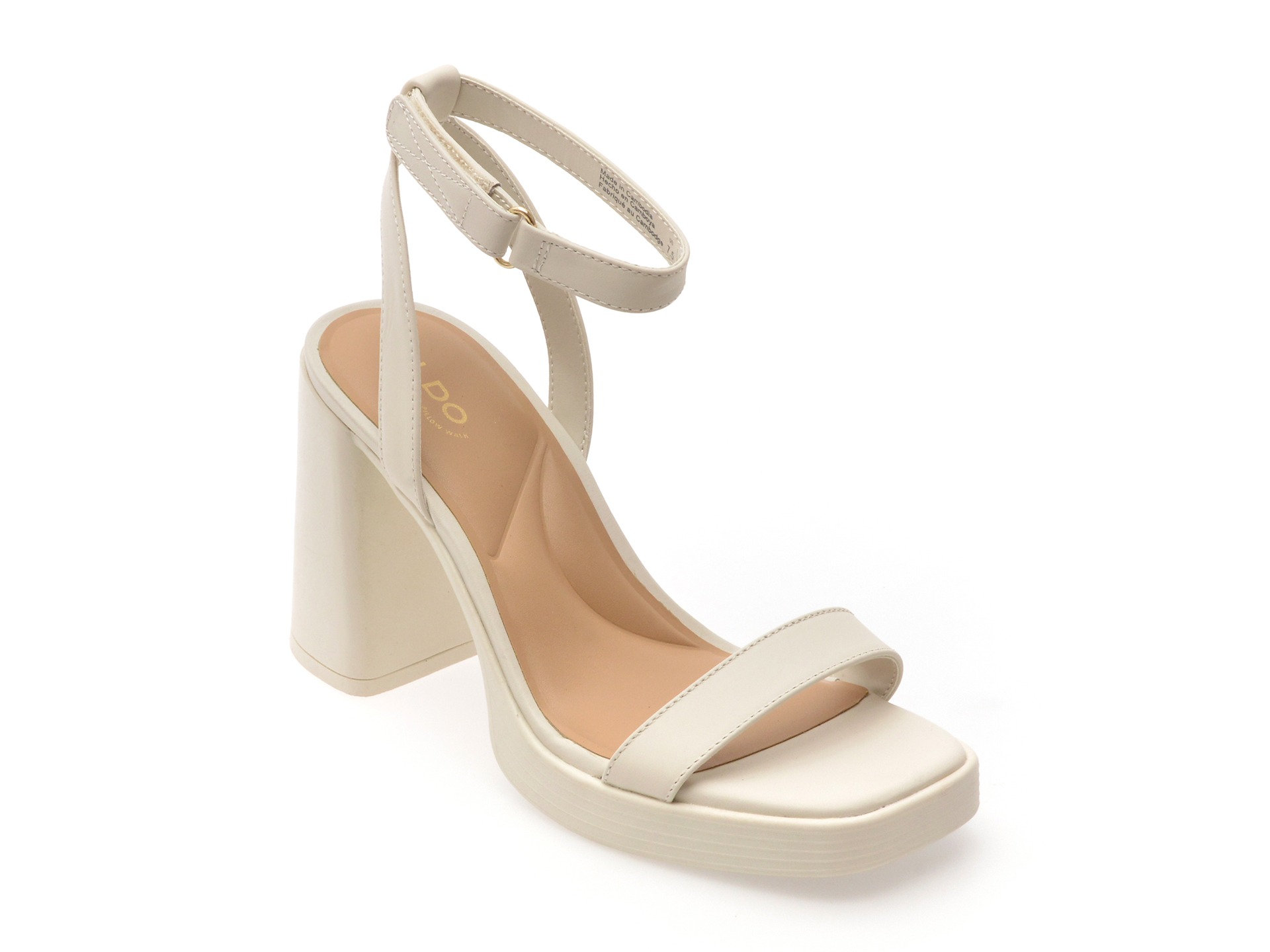 Sandale ALDO albe, BERADE 121, din piele naturala 1 Sandale ALDO albe