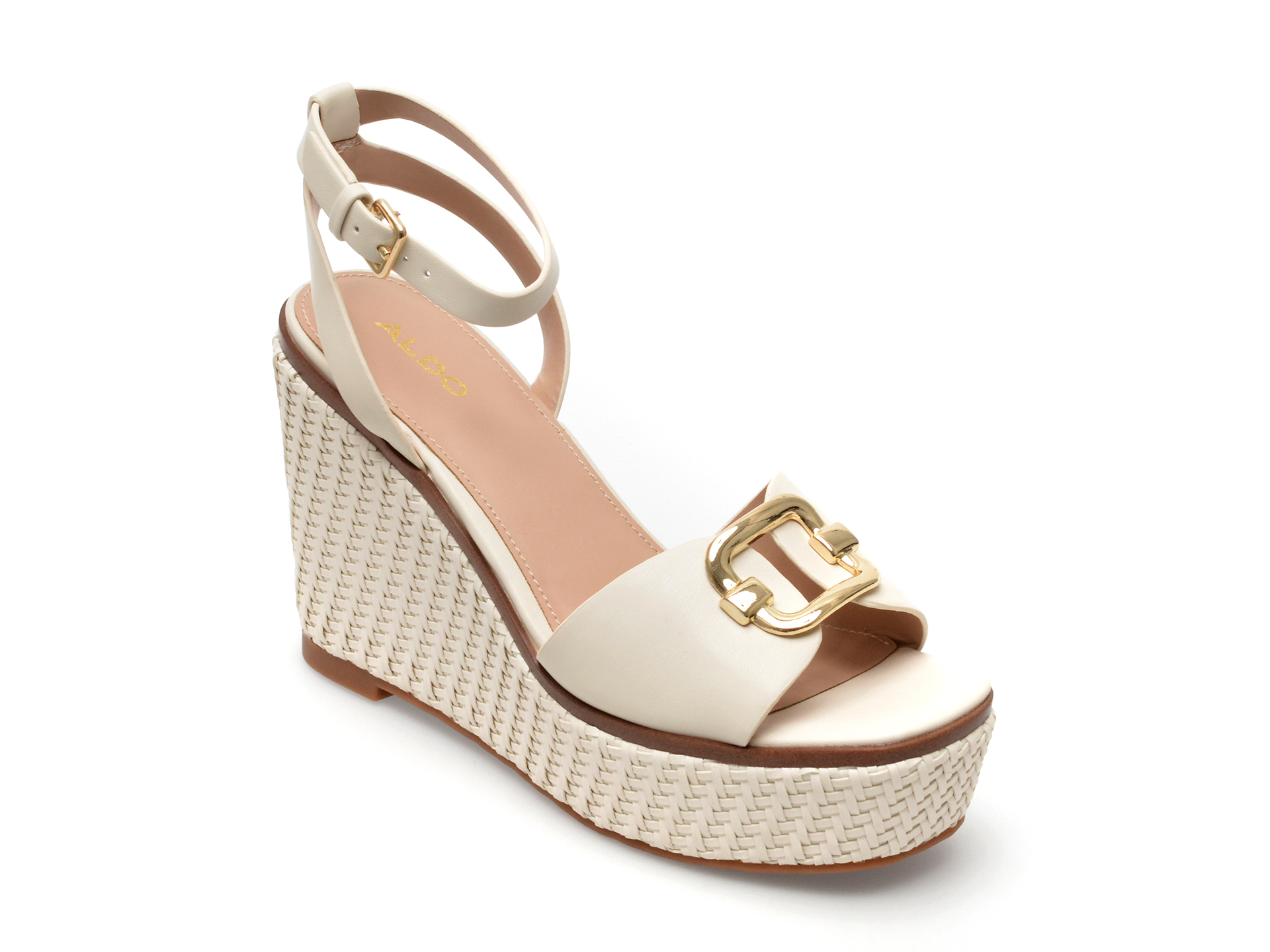 Sandale ALDO albe, CARRABRIRIA115, din piele ecologica 1 Sandale ALDO albe