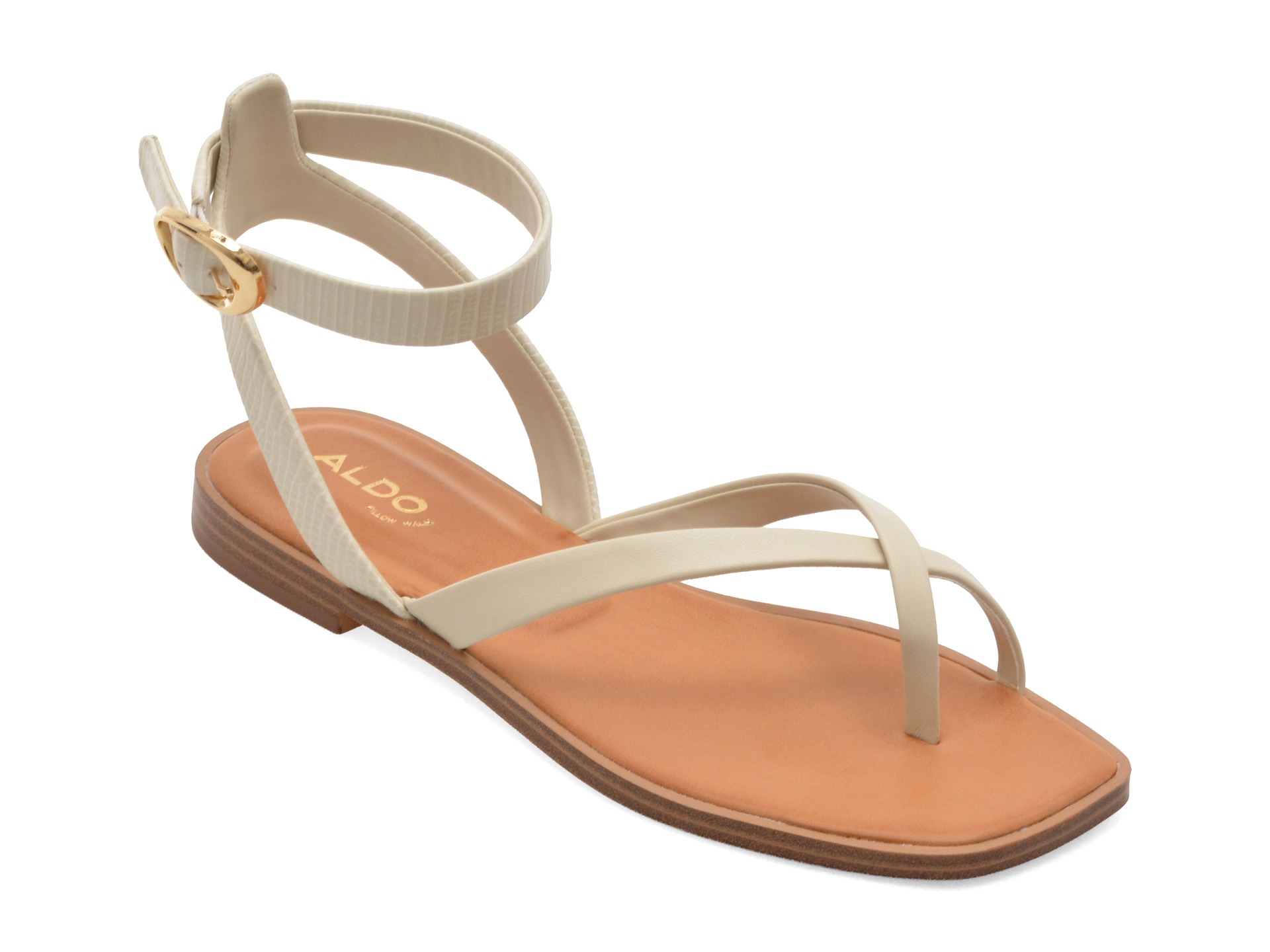 Sandale ALDO albe, DARESSI 110, din piele ecologica 1 Sandale ALDO albe