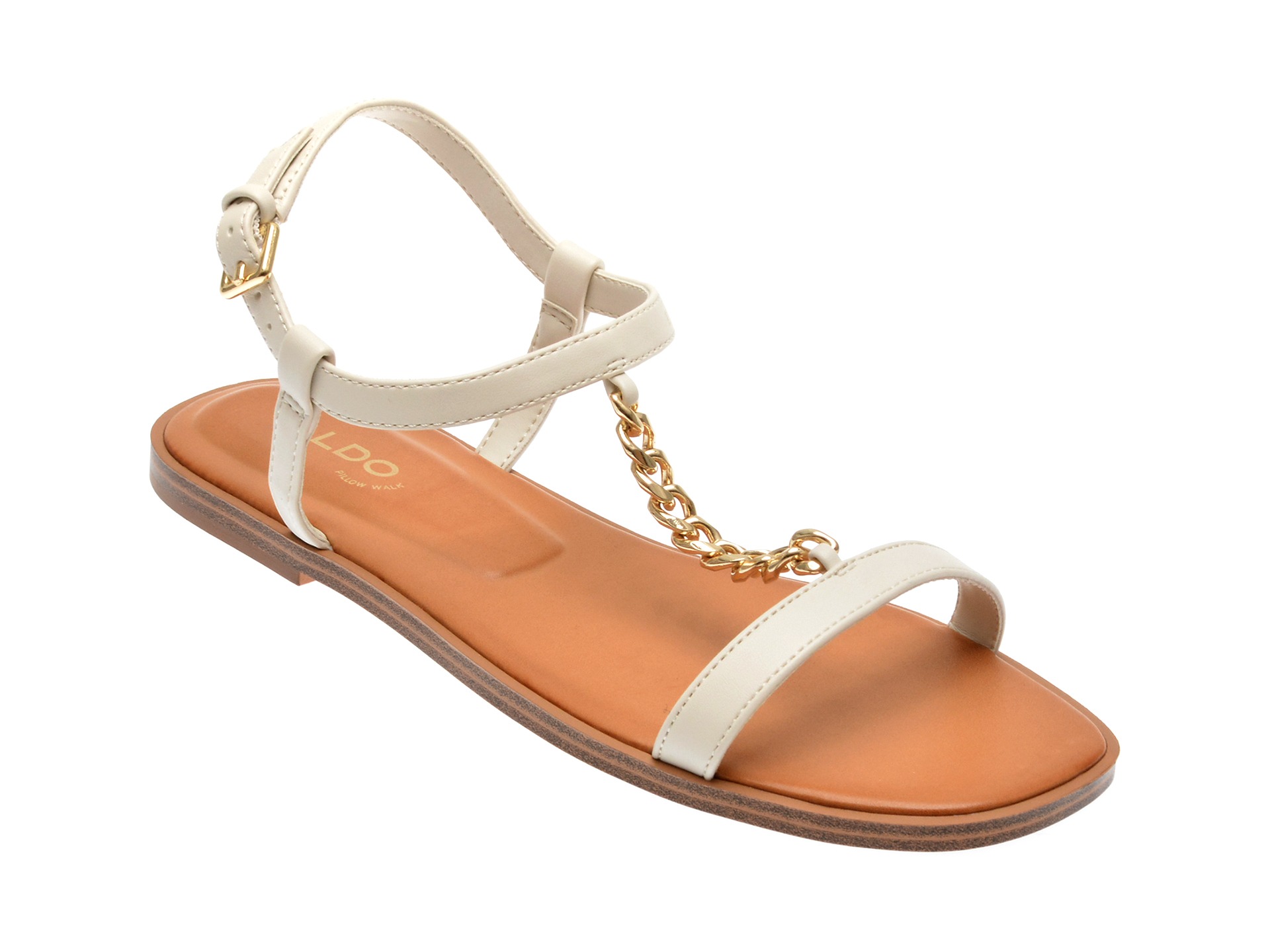 Sandale ALDO albe, ETHOREGAN 115, din piele ecologica 1 Sandale ALDO albe