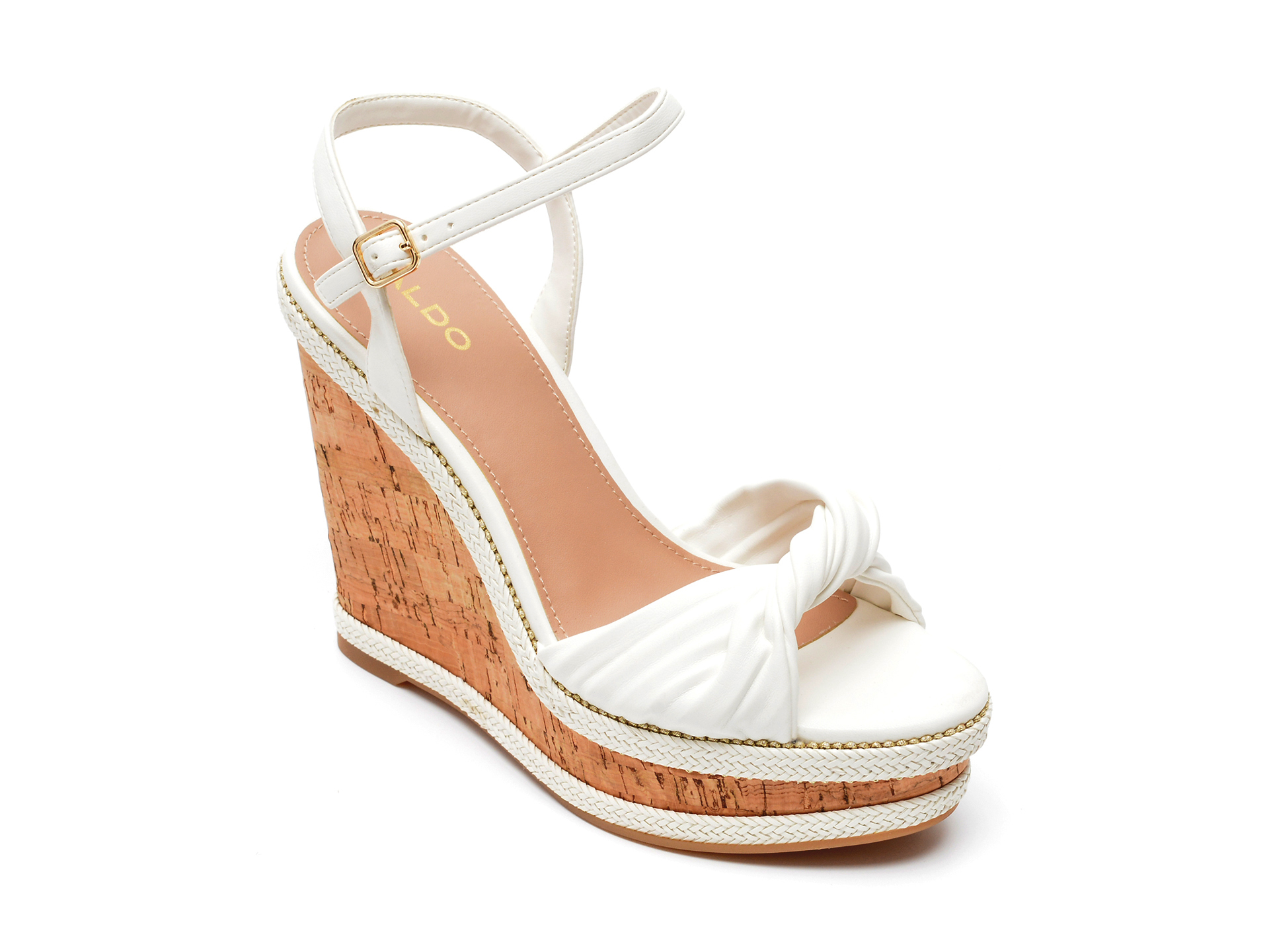 Sandale ALDO albe, FLORENNA115, din piele ecologica 1 Sandale ALDO albe