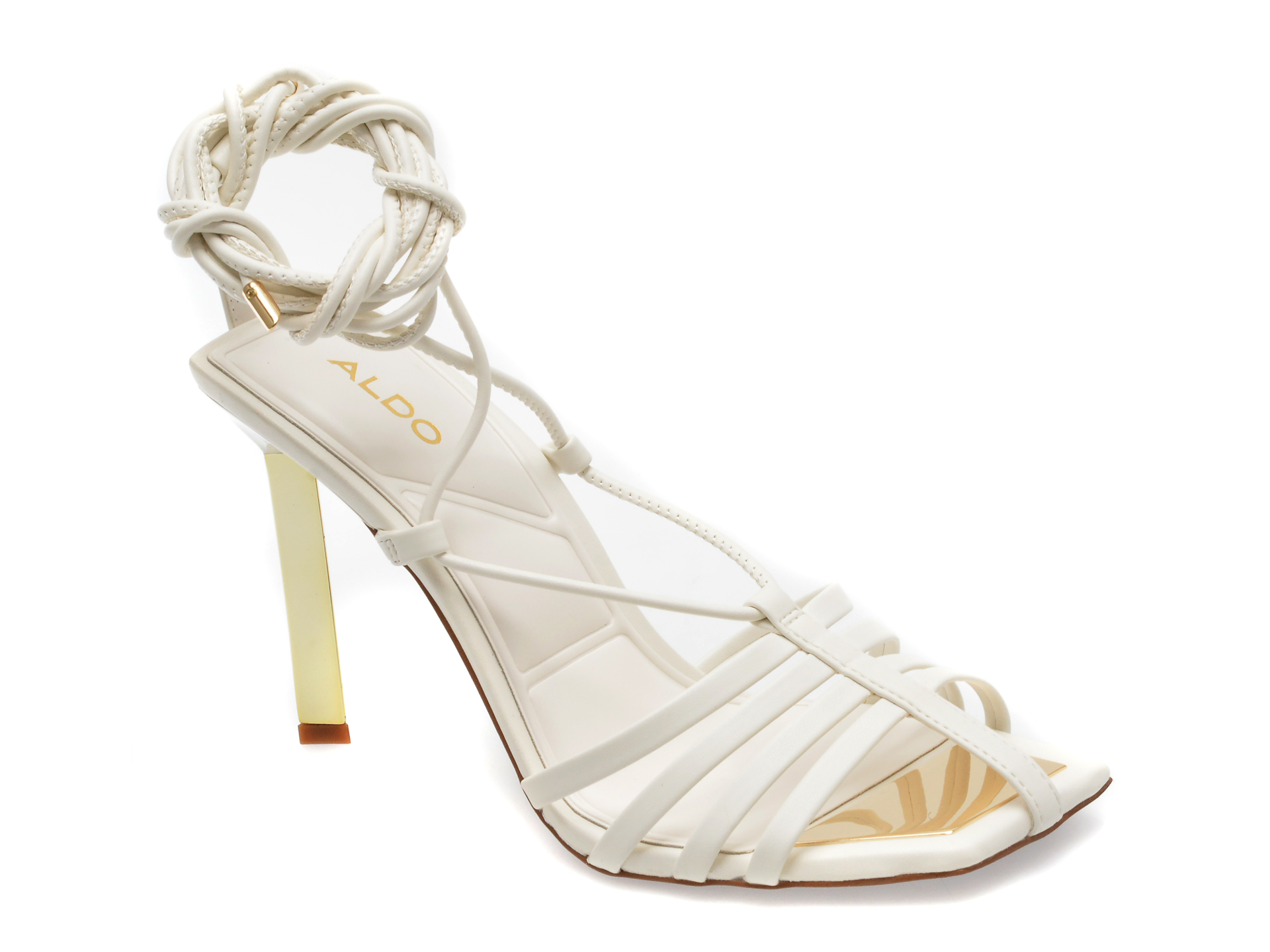 Sandale ALDO albe, LUWETH100, din piele ecologica 1 Sandale ALDO albe