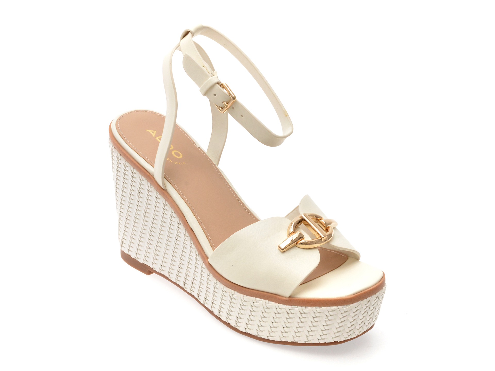 Sandale ALDO albe, YBYLIN 100, din piele ecologica 1 Sandale ALDO albe