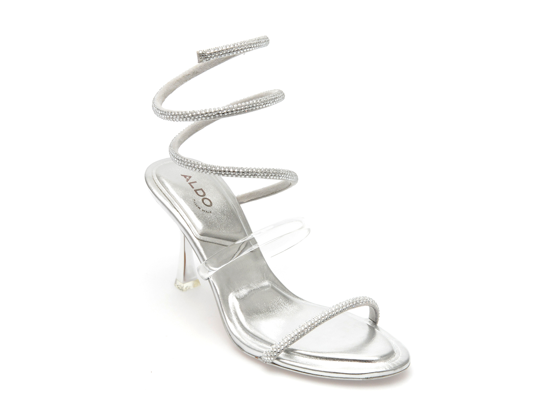 Sandale ALDO argintii, PIROUETTE045, din piele ecologica 1 Sandale ALDO argintii