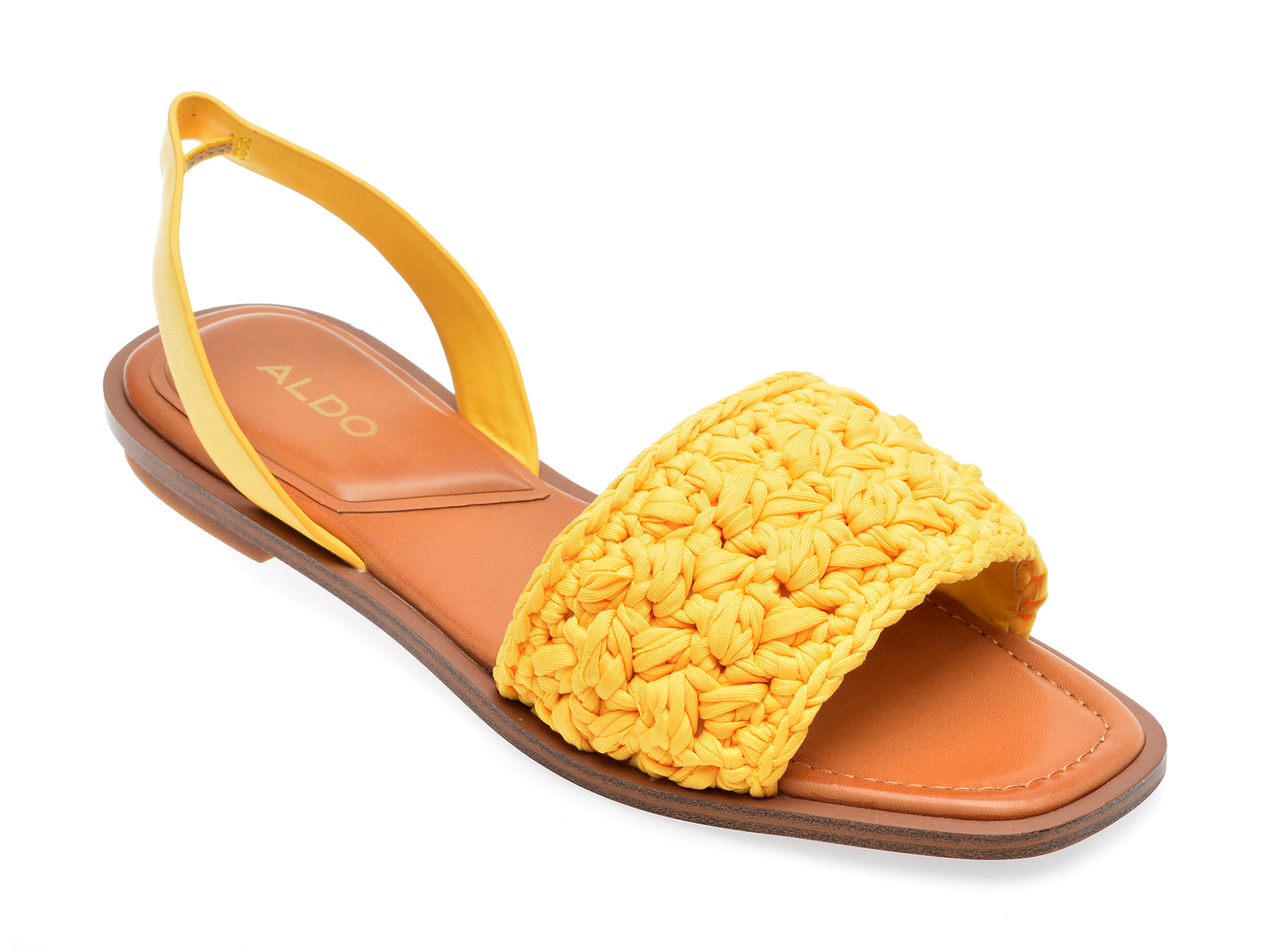 Sandale ALDO galbene, SOLENA700, din material textil 1 Sandale ALDO galbene