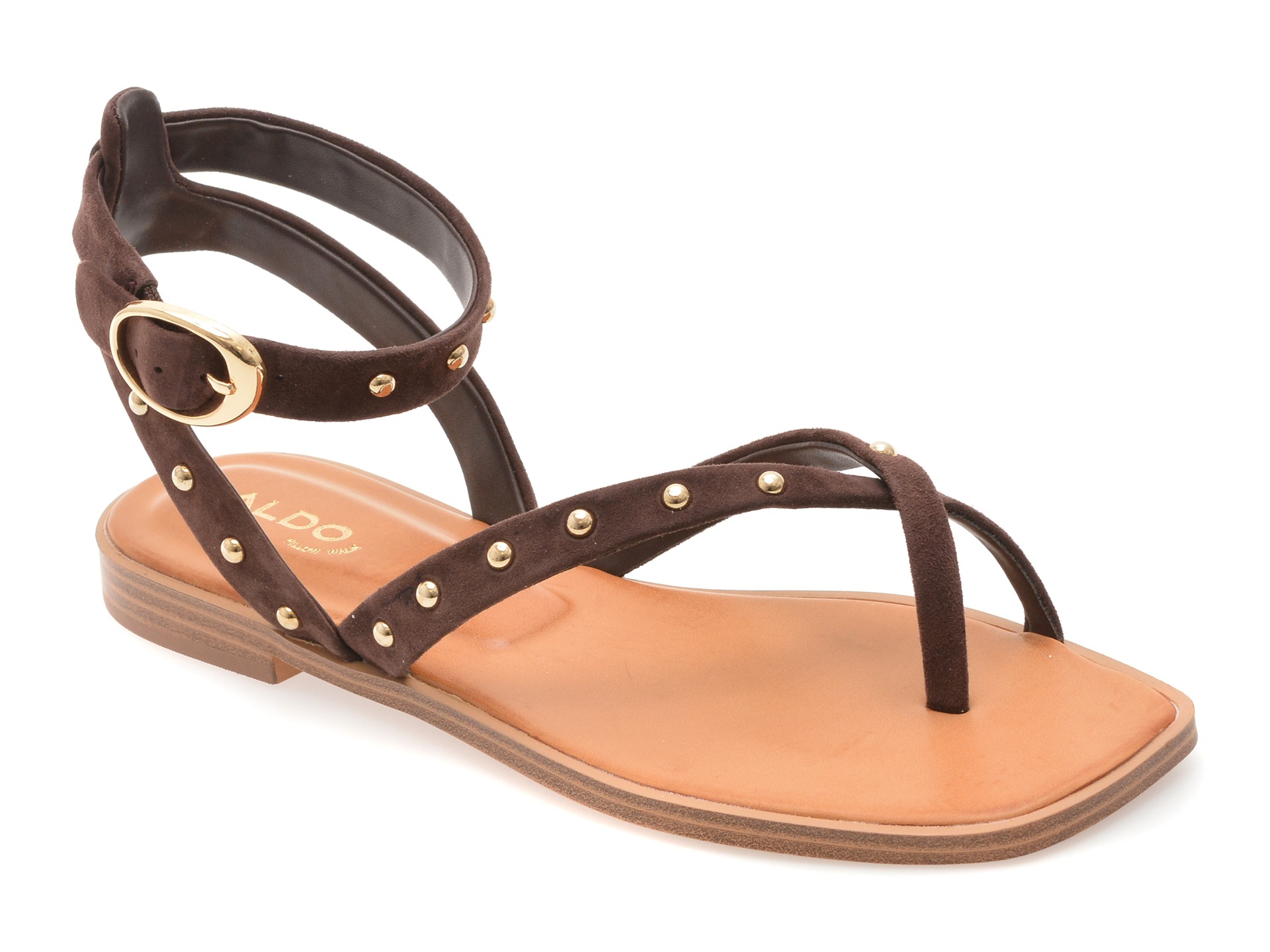 Sandale ALDO maro, DARESSI 201, din piele intoarsa 1 Sandale ALDO maro