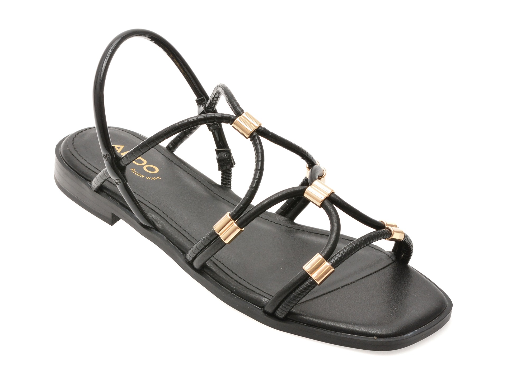 Sandale ALDO negre, BYCHAN 001, din piele ecologica 1 Sandale ALDO negre