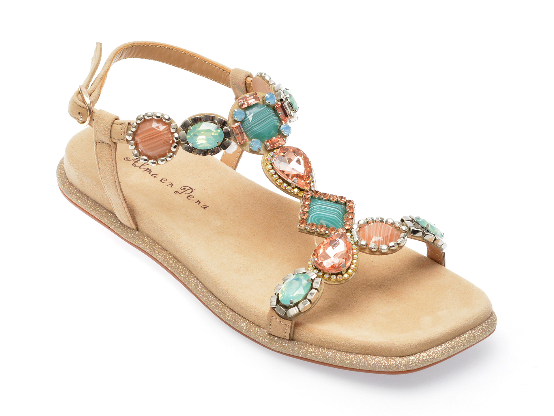 Sandale ALMA EN PENA bej, 390, din piele intoarsa 1 Sandale ALMA EN PENA bej