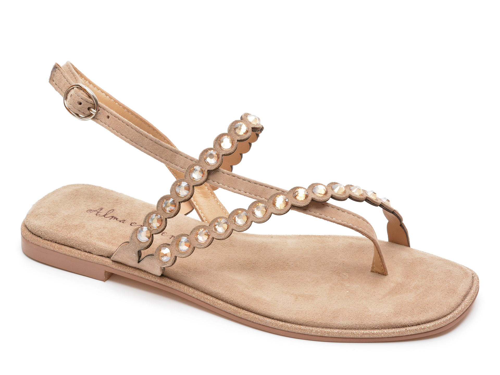 Sandale ALMA EN PENA bej 455, din piele intoarsa 1 Sandale ALMA EN PENA bej 455