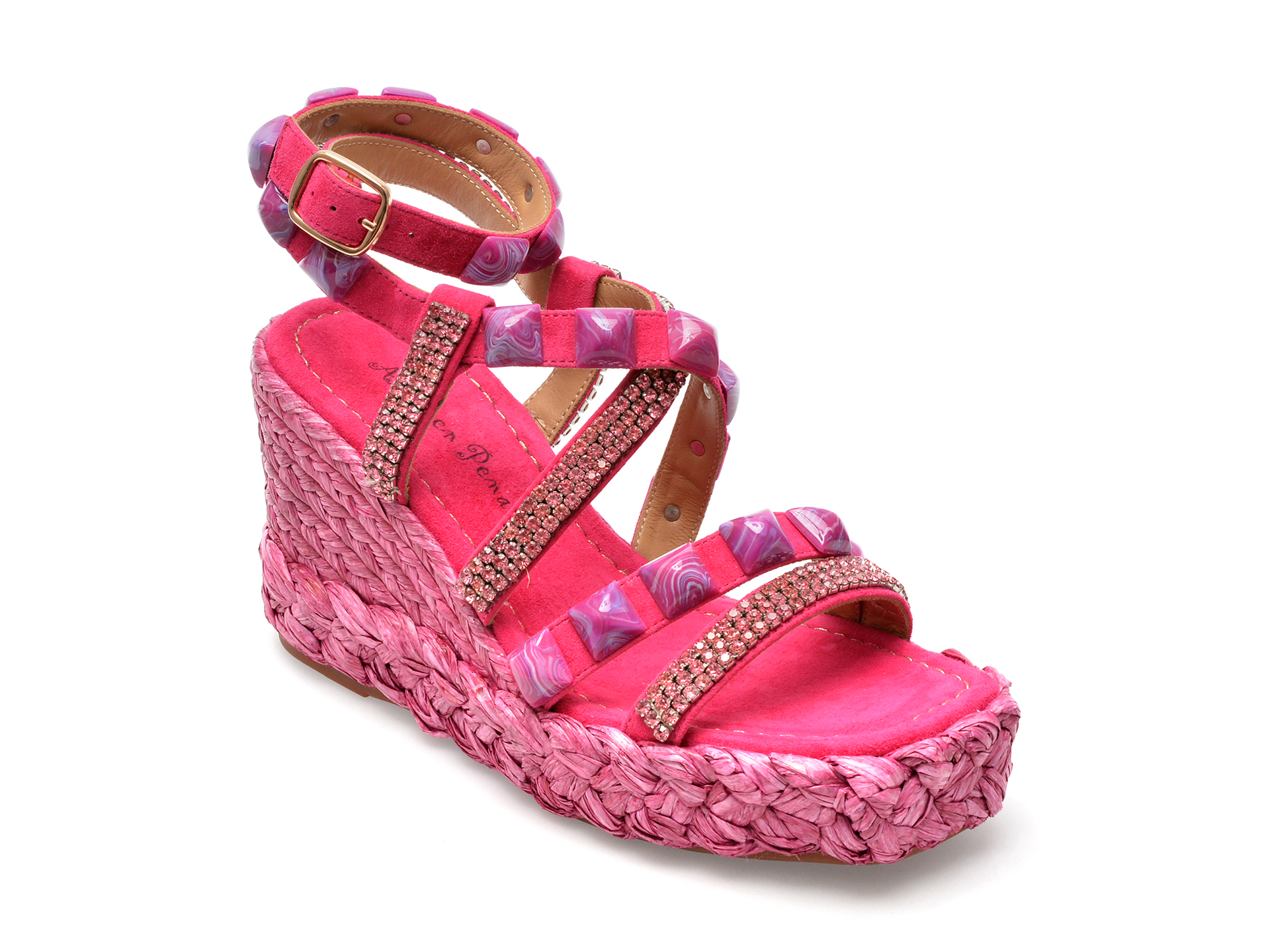 Sandale ALMA EN PENA fucsia, 518, din piele intoarsa 1 Sandale ALMA EN PENA fucsia