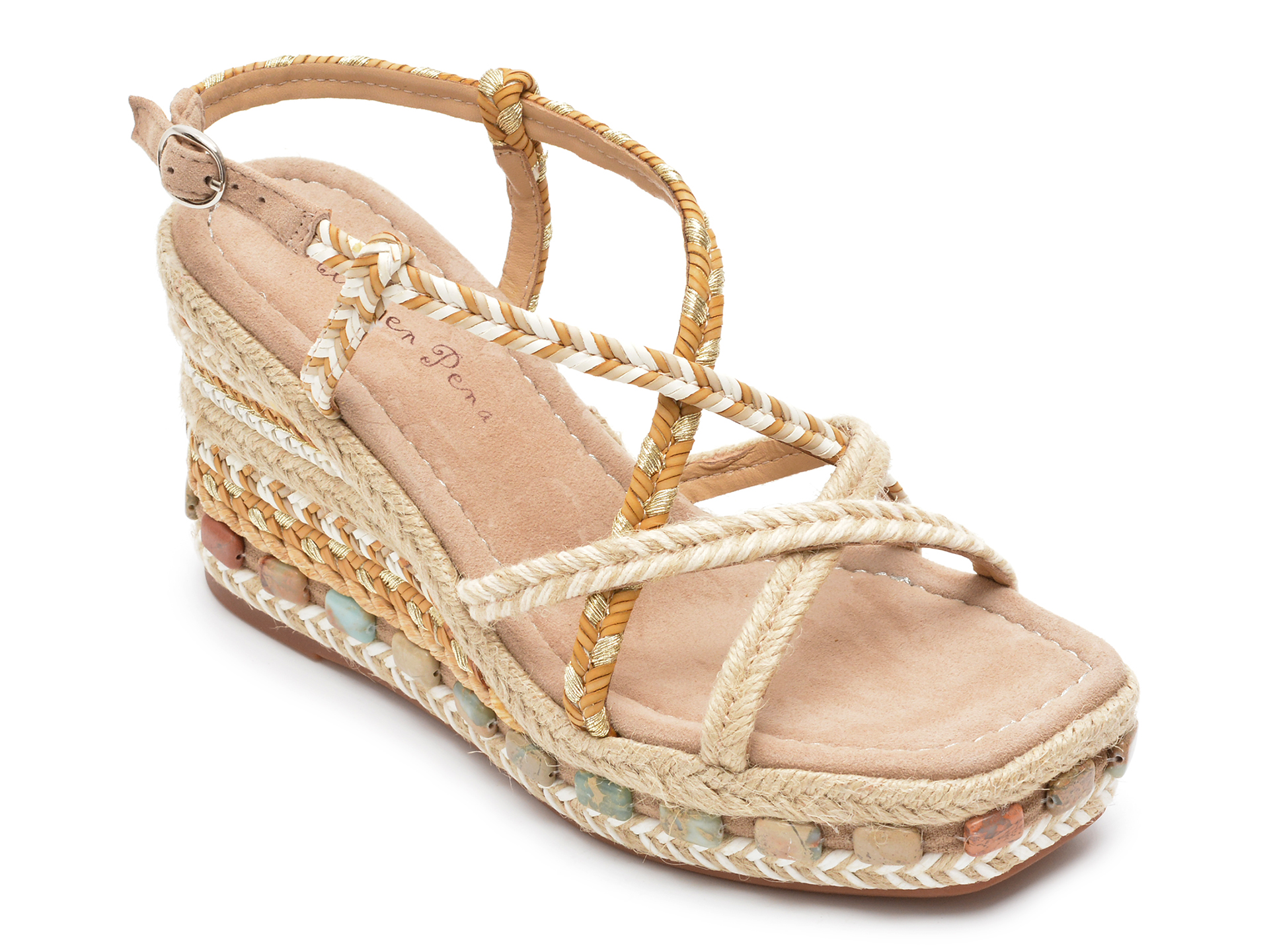 Sandale ALMA EN PENA gri, 180, din material textil si piele naturala 1 Sandale ALMA EN PENA gri