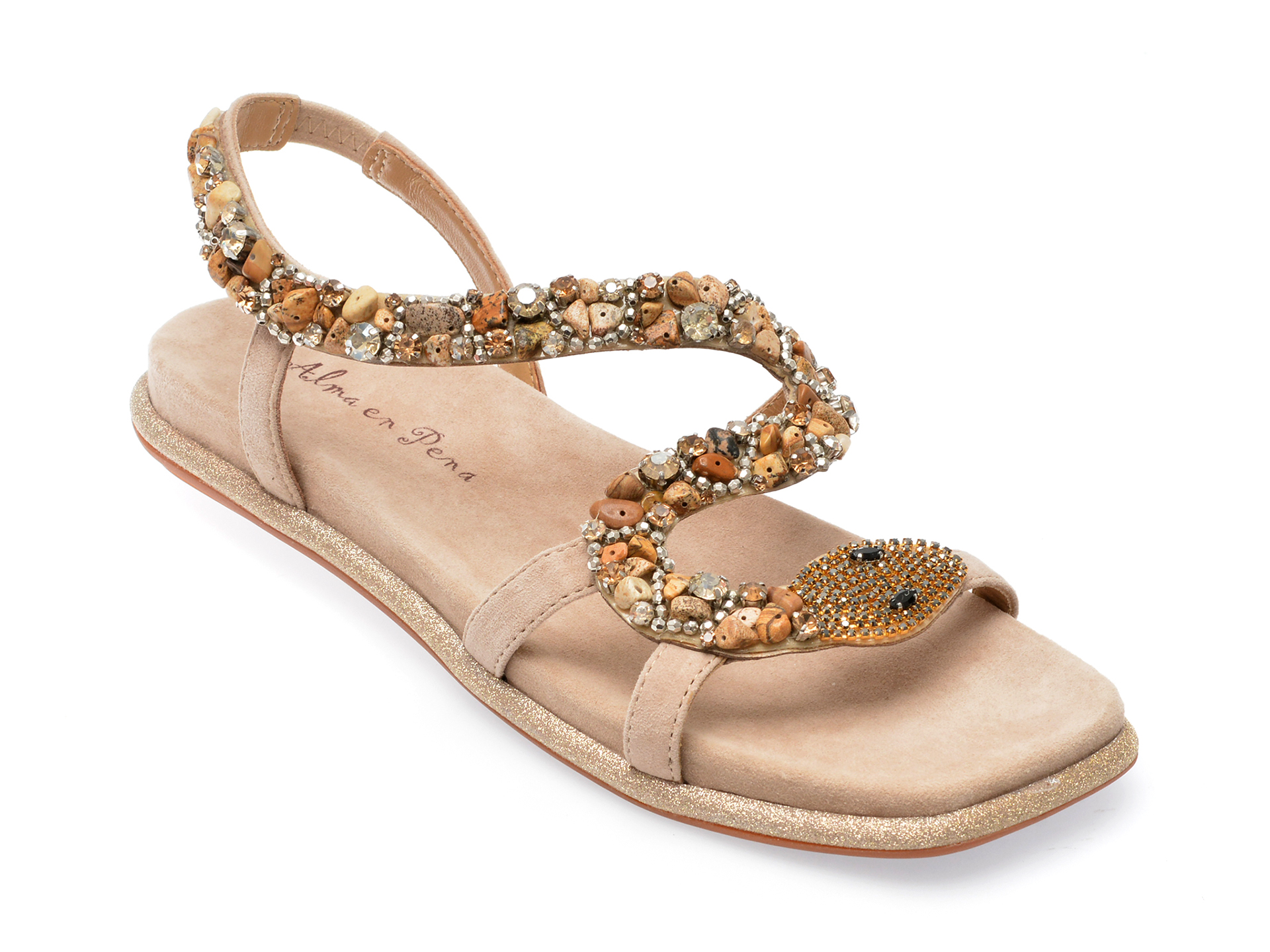 Sandale ALMA EN PENA gri, 389, din piele intoarsa 1 Sandale ALMA EN PENA gri