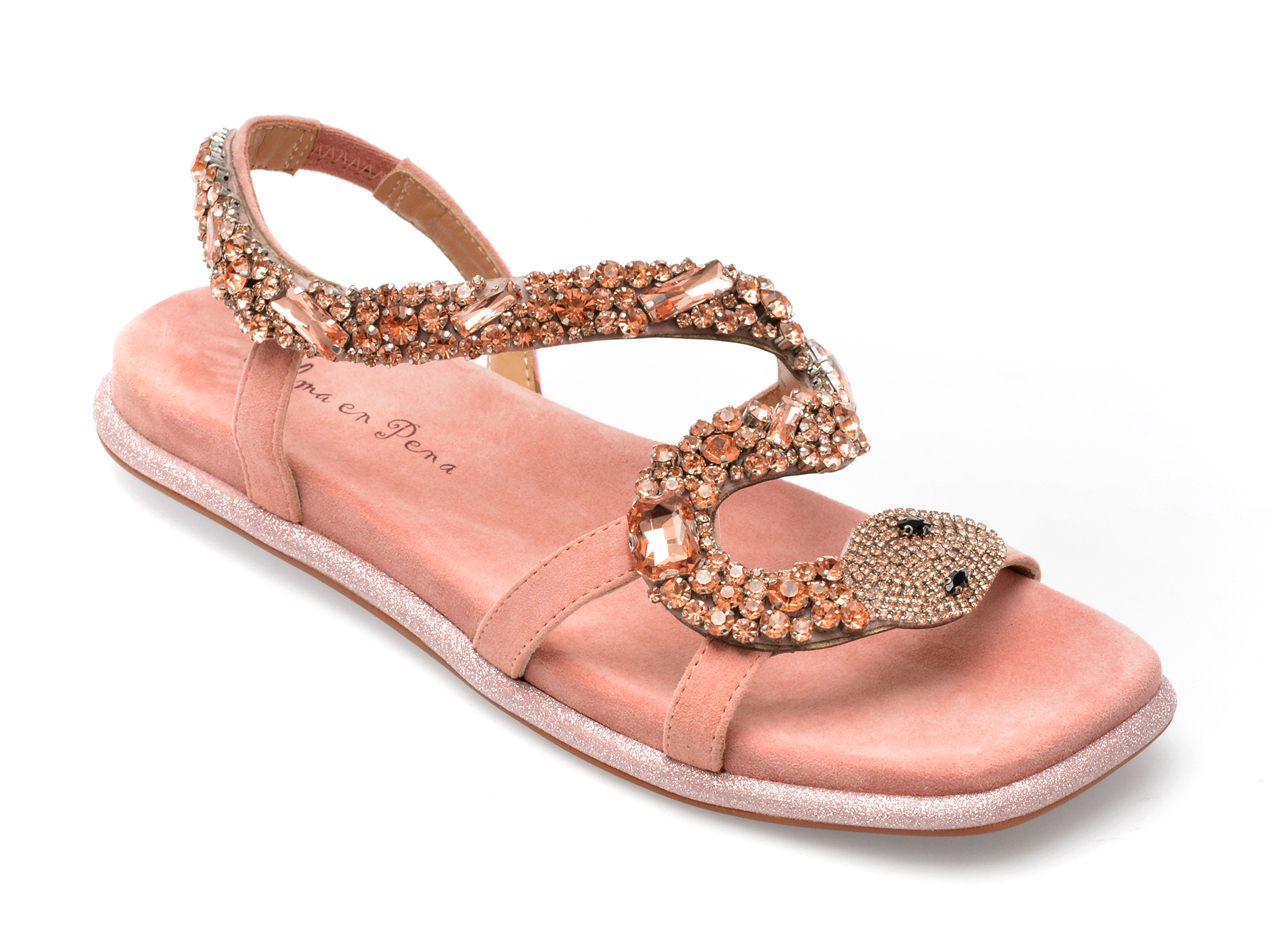 Sandale ALMA EN PENA portocalii, 383, din piele intoarsa 1 Sandale ALMA EN PENA portocalii