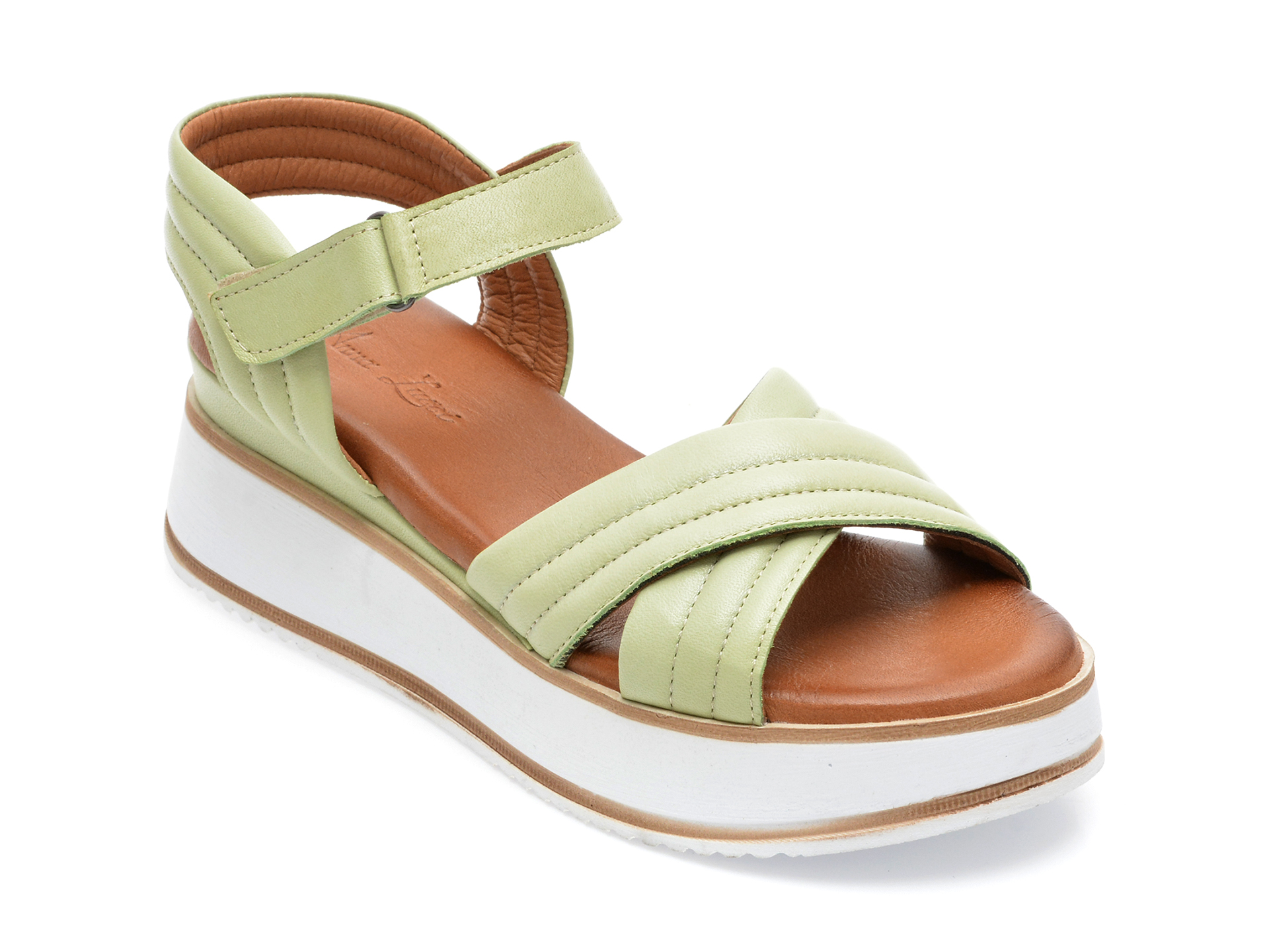 Sandale ANNA LUCCI verzi, 1200, din piele naturala 1 Sandale ANNA LUCCI verzi