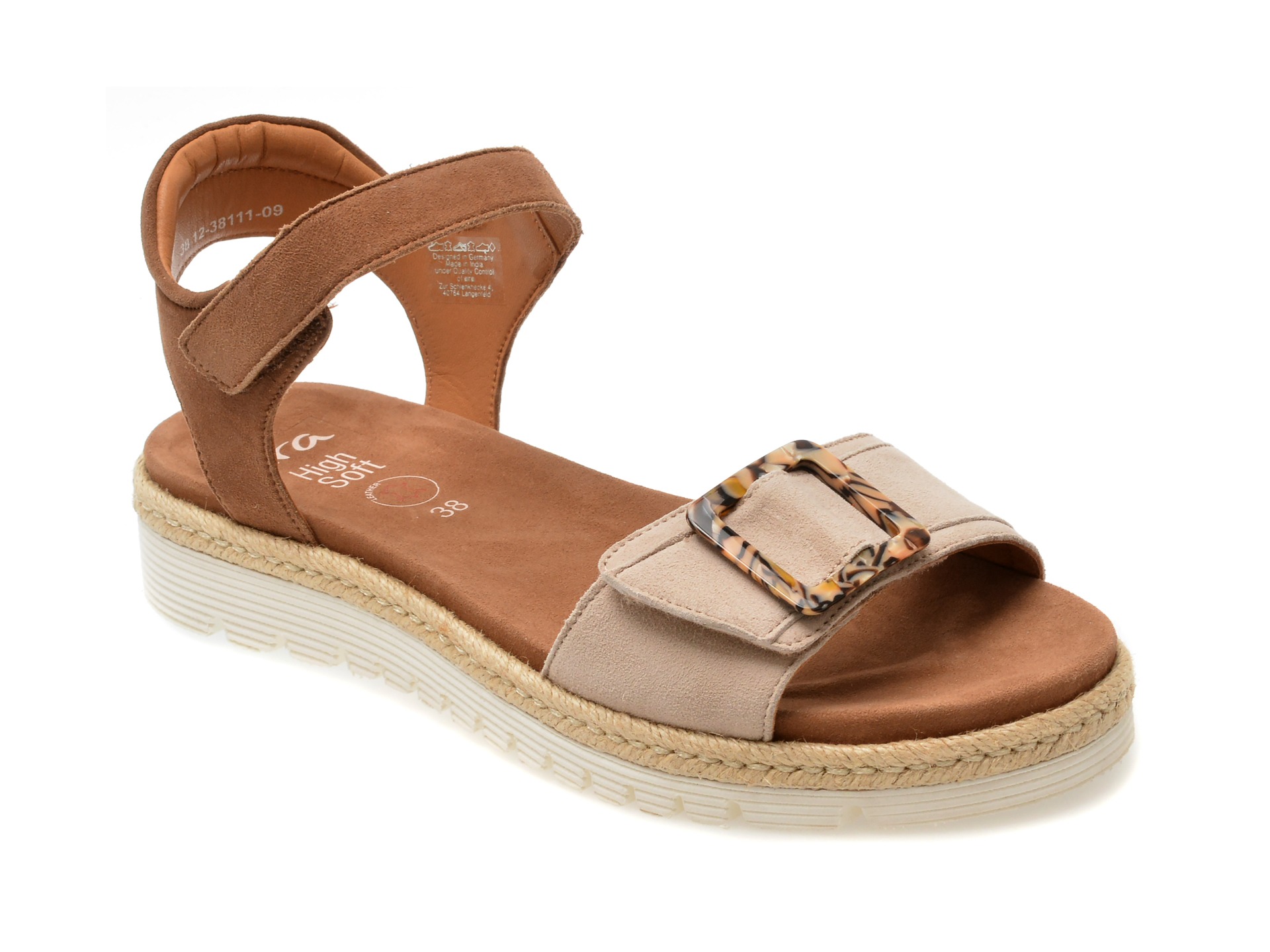 Sandale ARA bej, 38111, din piele intoarsa 1 Sandale ARA bej