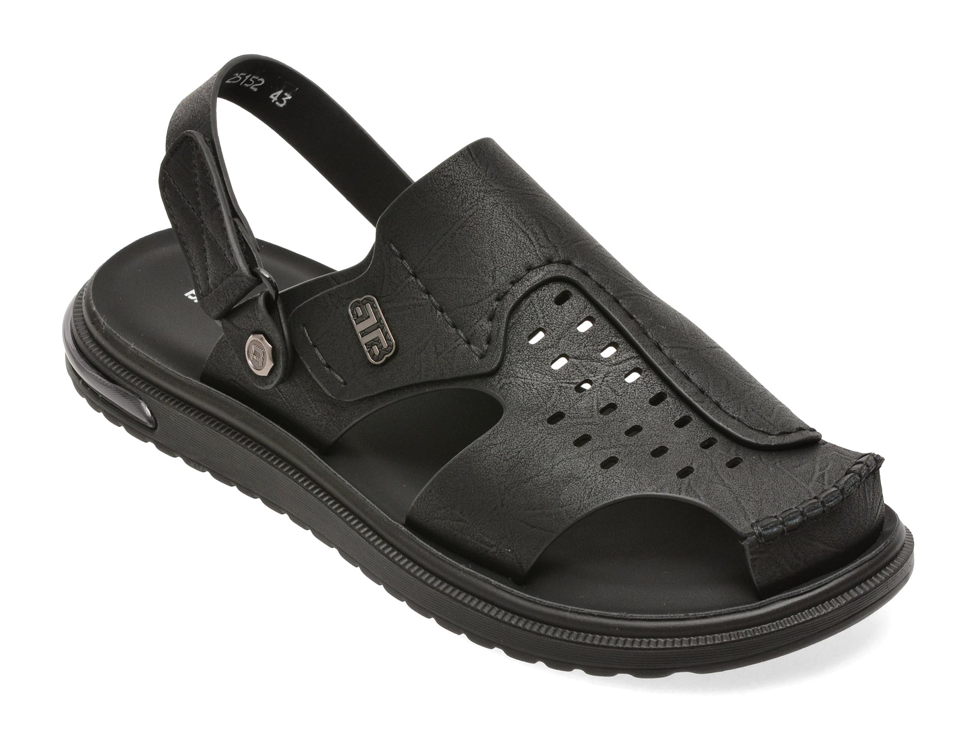 Sandale BITE THE BULLET negre, 25152, din piele naturala 1 Sandale BITE THE BULLET negre