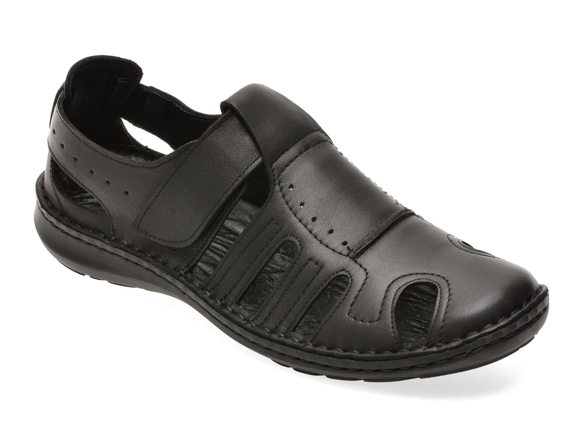 Sandale BITE THE BULLET negre, 9521, din piele naturala 1 Sandale BITE THE BULLET negre