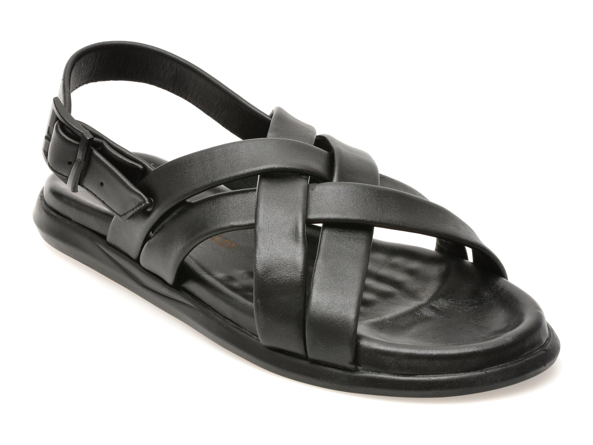 Sandale BITE THE BULLET negre, AL2402, din piele naturala 1 Sandale BITE THE BULLET negre