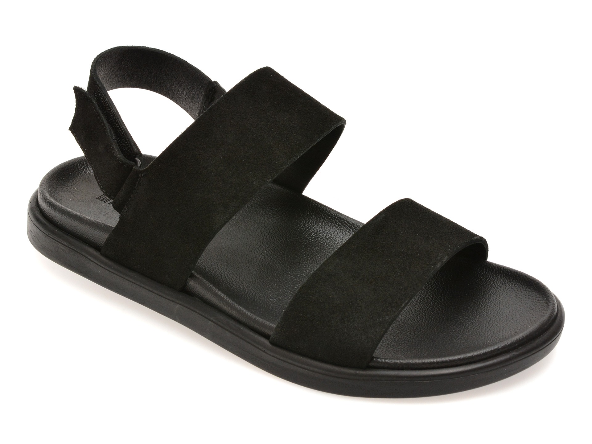 Sandale BITE THE BULLET negre, AL2693, din piele intoarsa 1 Sandale BITE THE BULLET negre