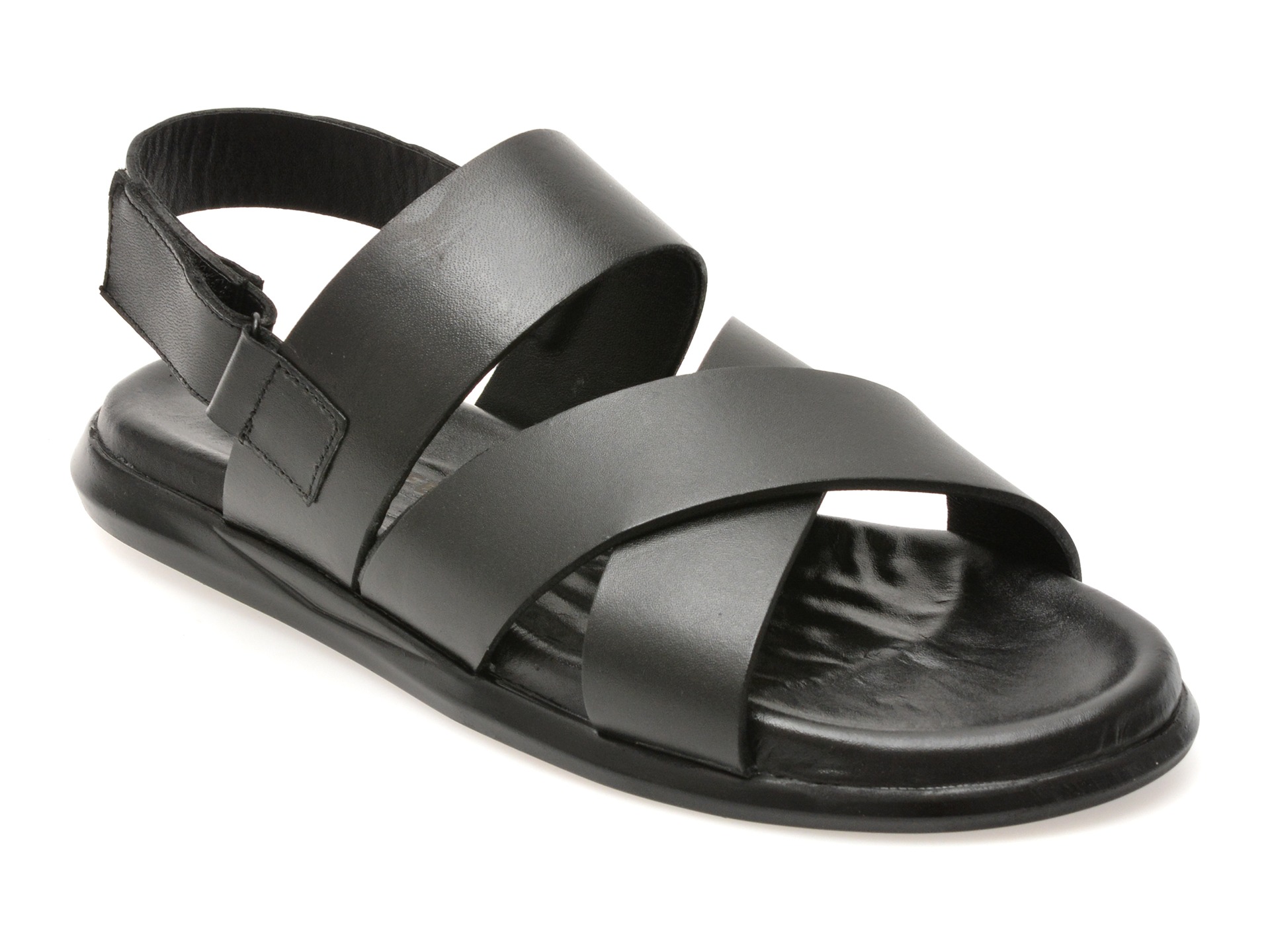 Sandale BITE THE BULLET negre, AL400, din piele naturala 1 Sandale BITE THE BULLET negre