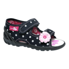 Sandale  Buline Albe Cu Margareta Roz - Fete - Textil - Multicolor