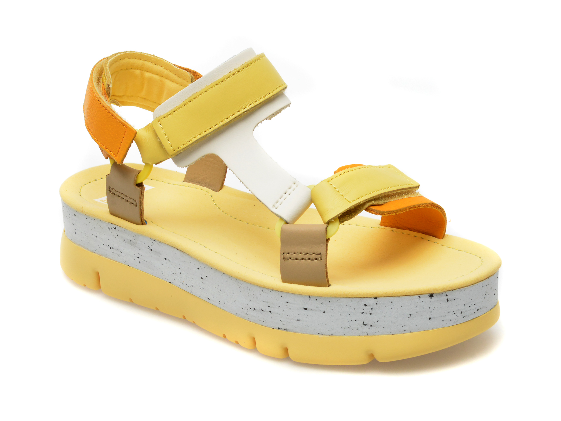 Sandale CAMPER galbene, K201037, din piele naturala 1 Sandale CAMPER galbene