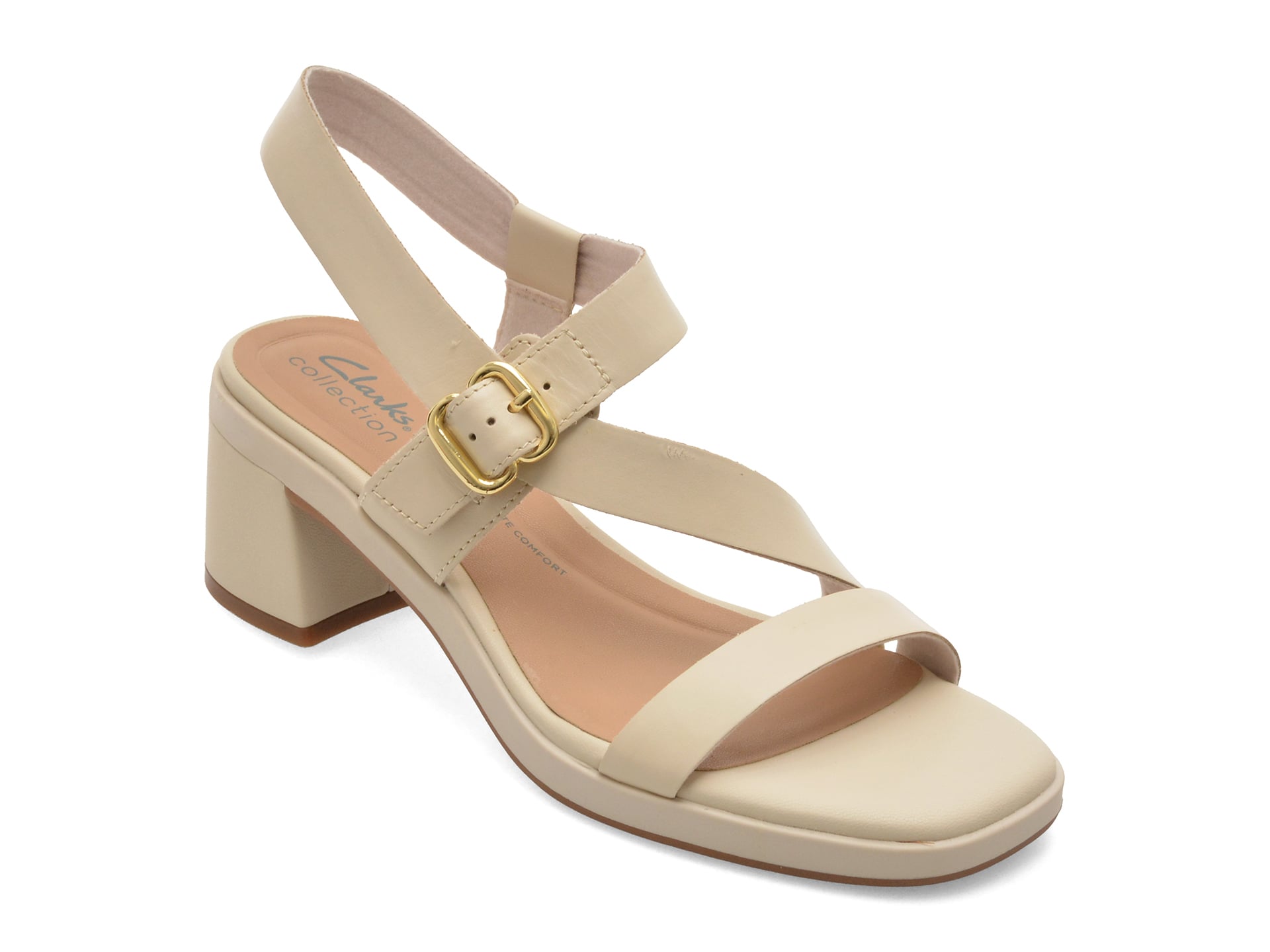 Sandale CLARKS albe, JAYLAN SOL, din piele naturala 1 Sandale CLARKS albe