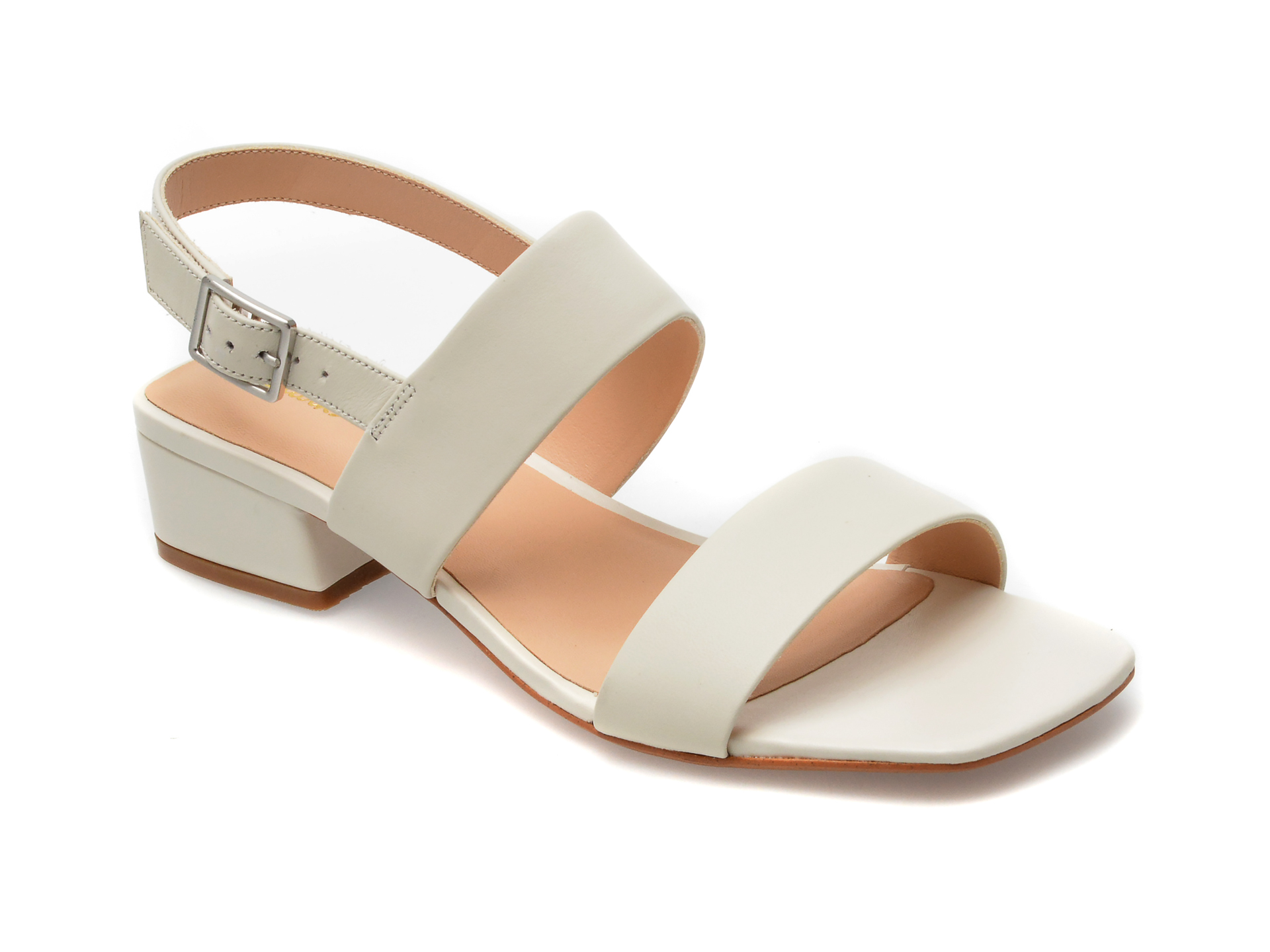 Sandale CLARKS albe, SEREN25 STRAP 13-N, din piele naturala 1 Sandale CLARKS albe