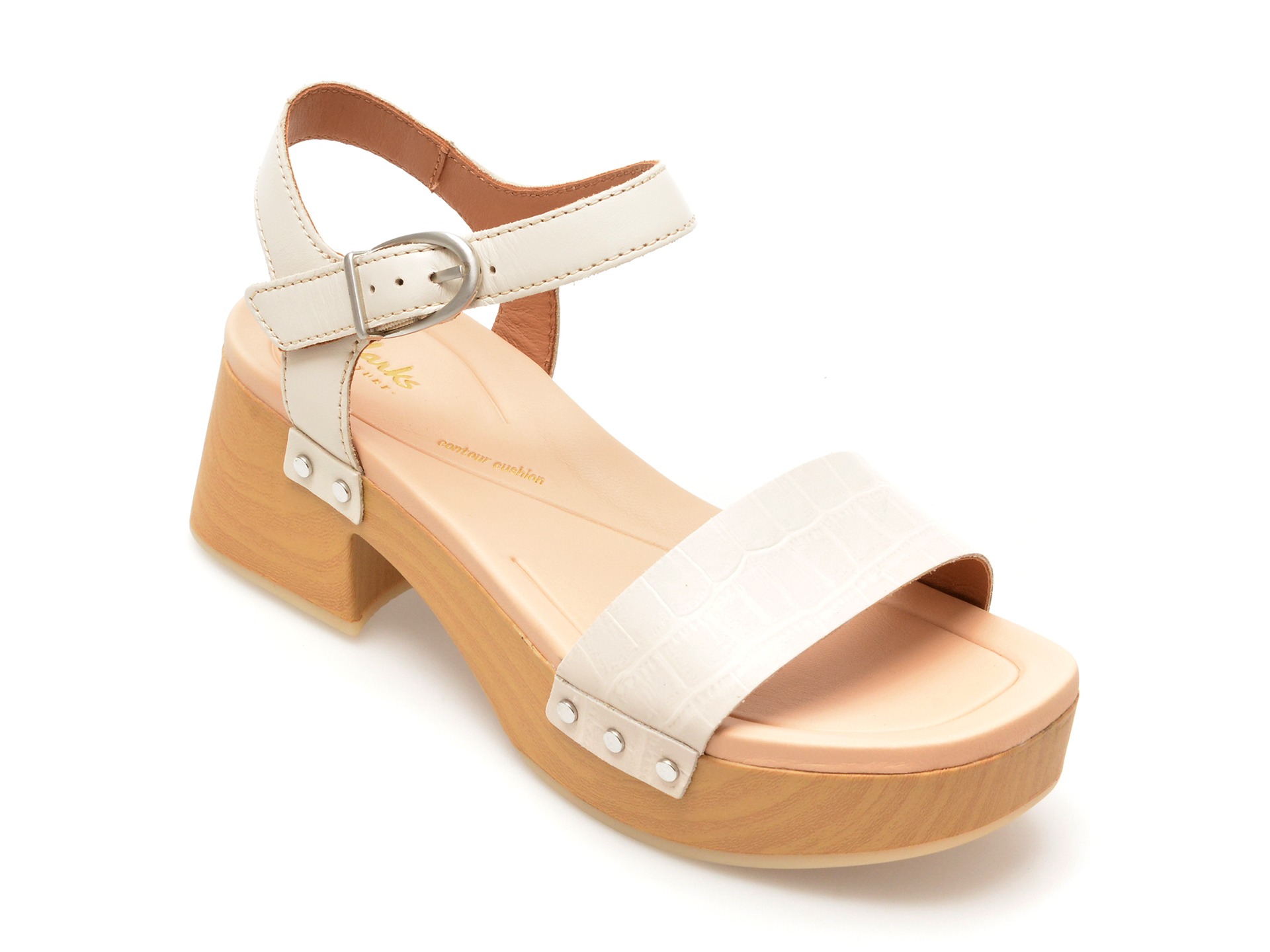 Sandale CLARKS albe, SIVANNE BAY, din piele naturala 1 Sandale CLARKS albe