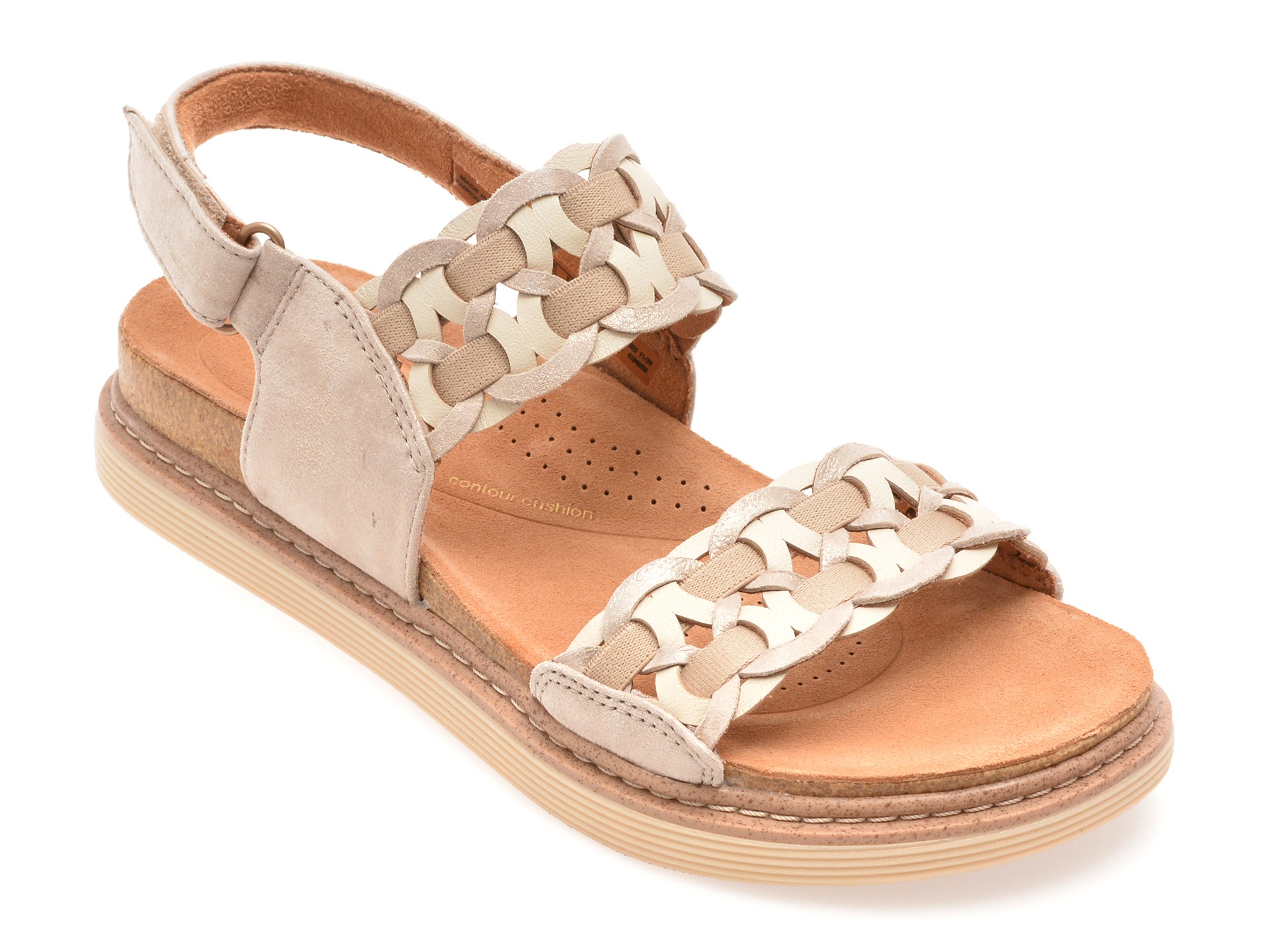 Sandale CLARKS argintii, ARWELL GLIDE, din piele naturala 1 Sandale CLARKS argintii