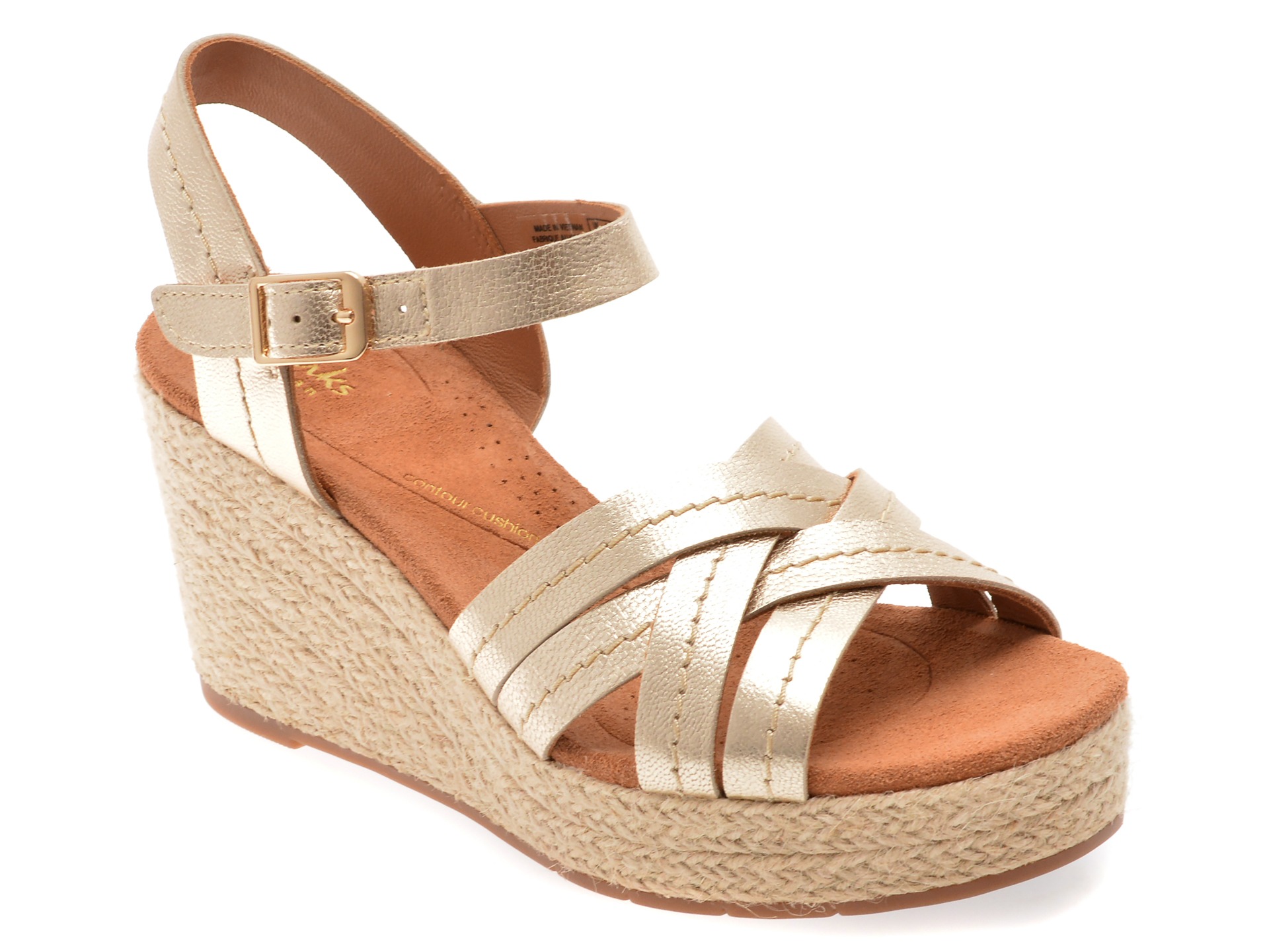 Sandale CLARKS argintii, SABINA STRAP, din piele naturala 1 Sandale CLARKS argintii
