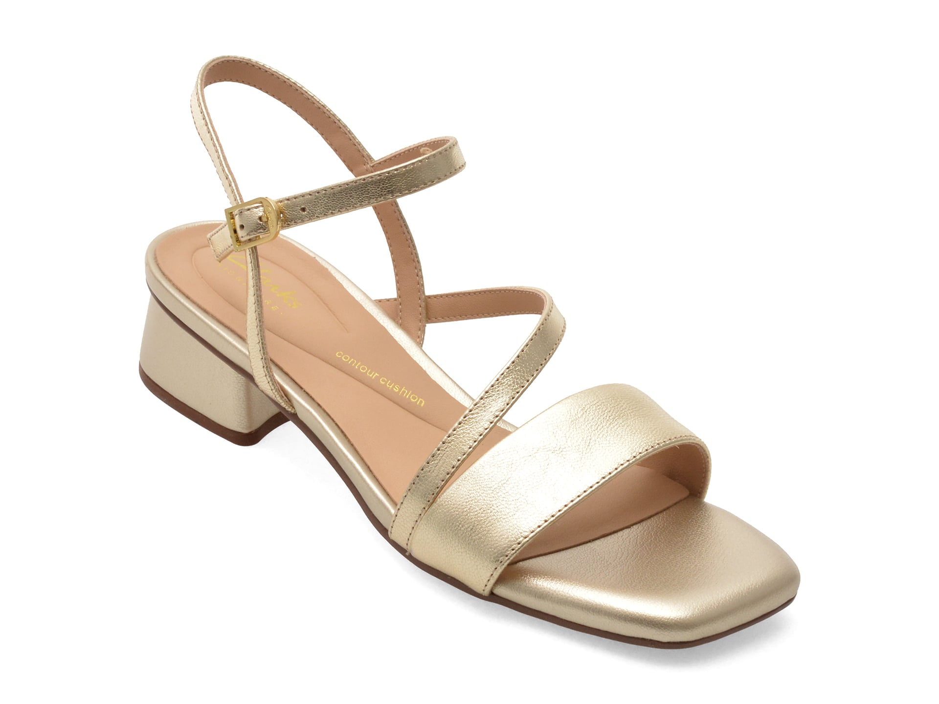 Sandale CLARKS aurii, SERINA 35 STRAP, din piele naturala 1 Sandale CLARKS aurii