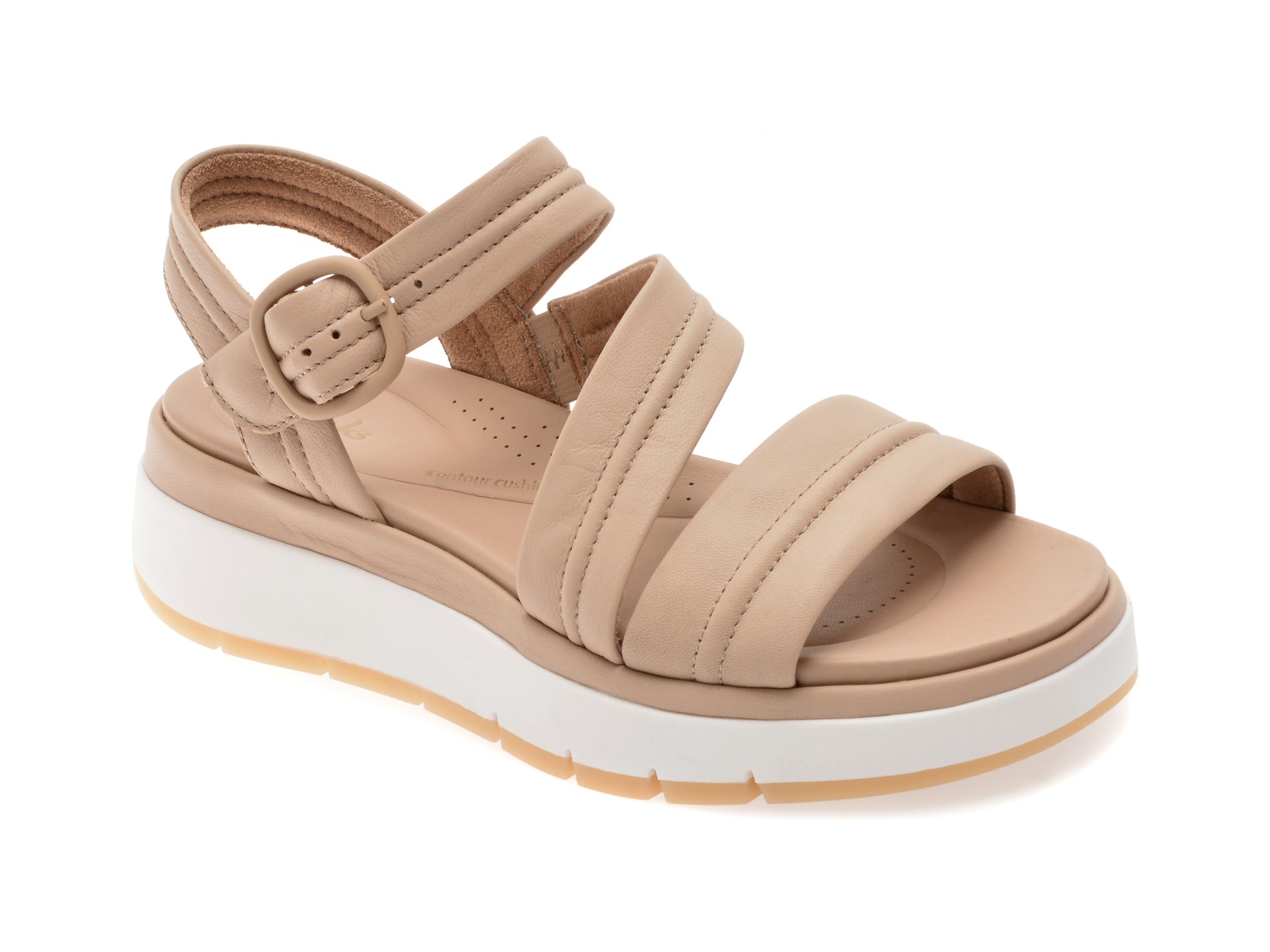 Sandale CLARKS bej, TUSCAN STRAP, din piele naturala 1 Sandale CLARKS bej