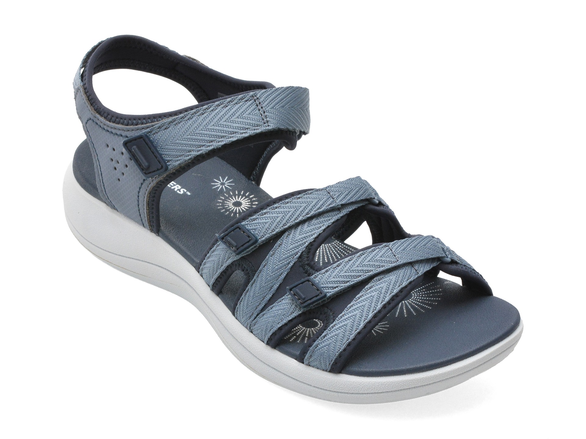 Sandale CLARKS bleumarin, MIRA MADI, din material textil 1 Sandale CLARKS bleumarin
