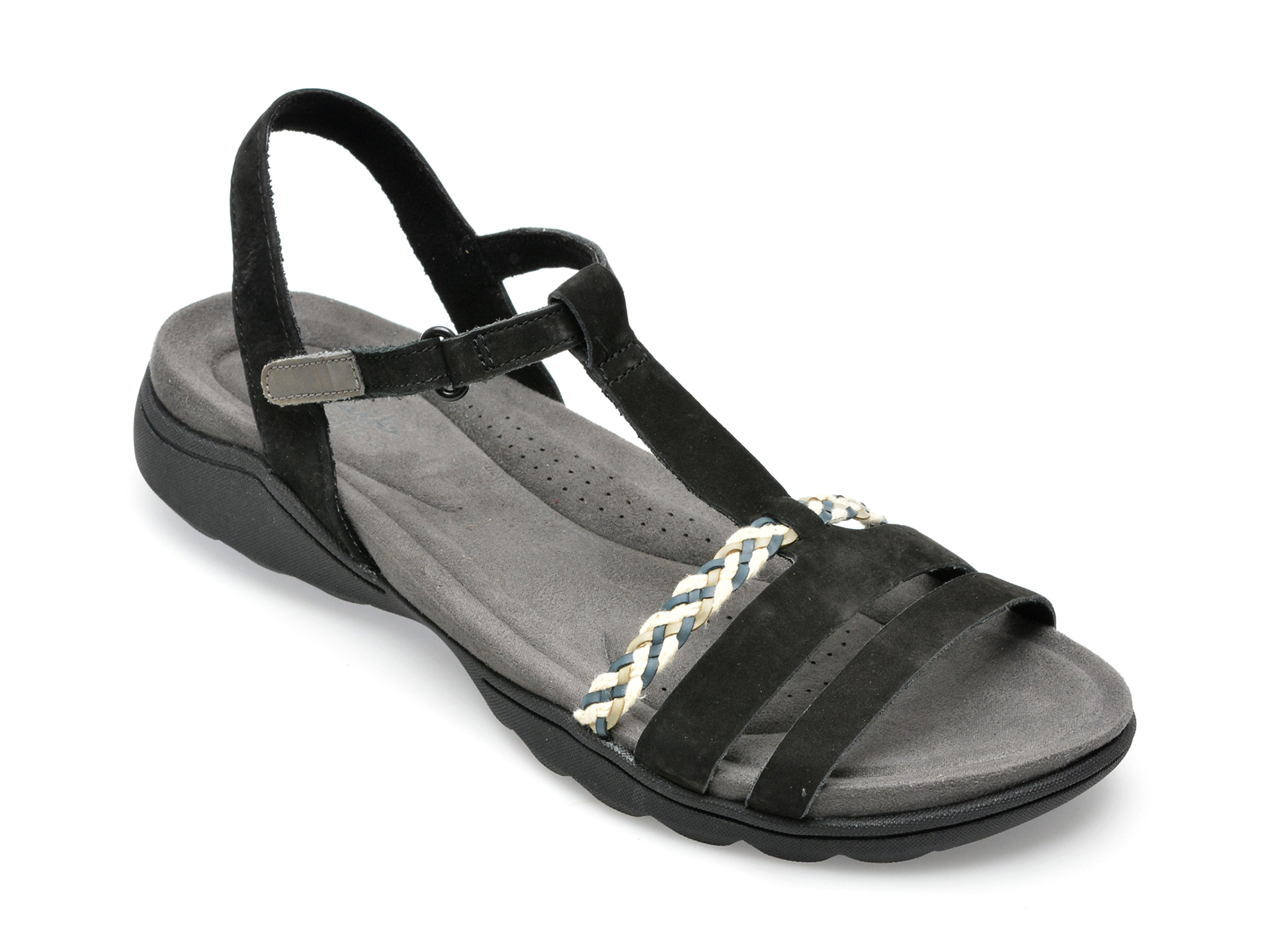 Sandale CLARKS negre, AMANDA TEALITE 0912, din nabuc 1 Sandale CLARKS negre