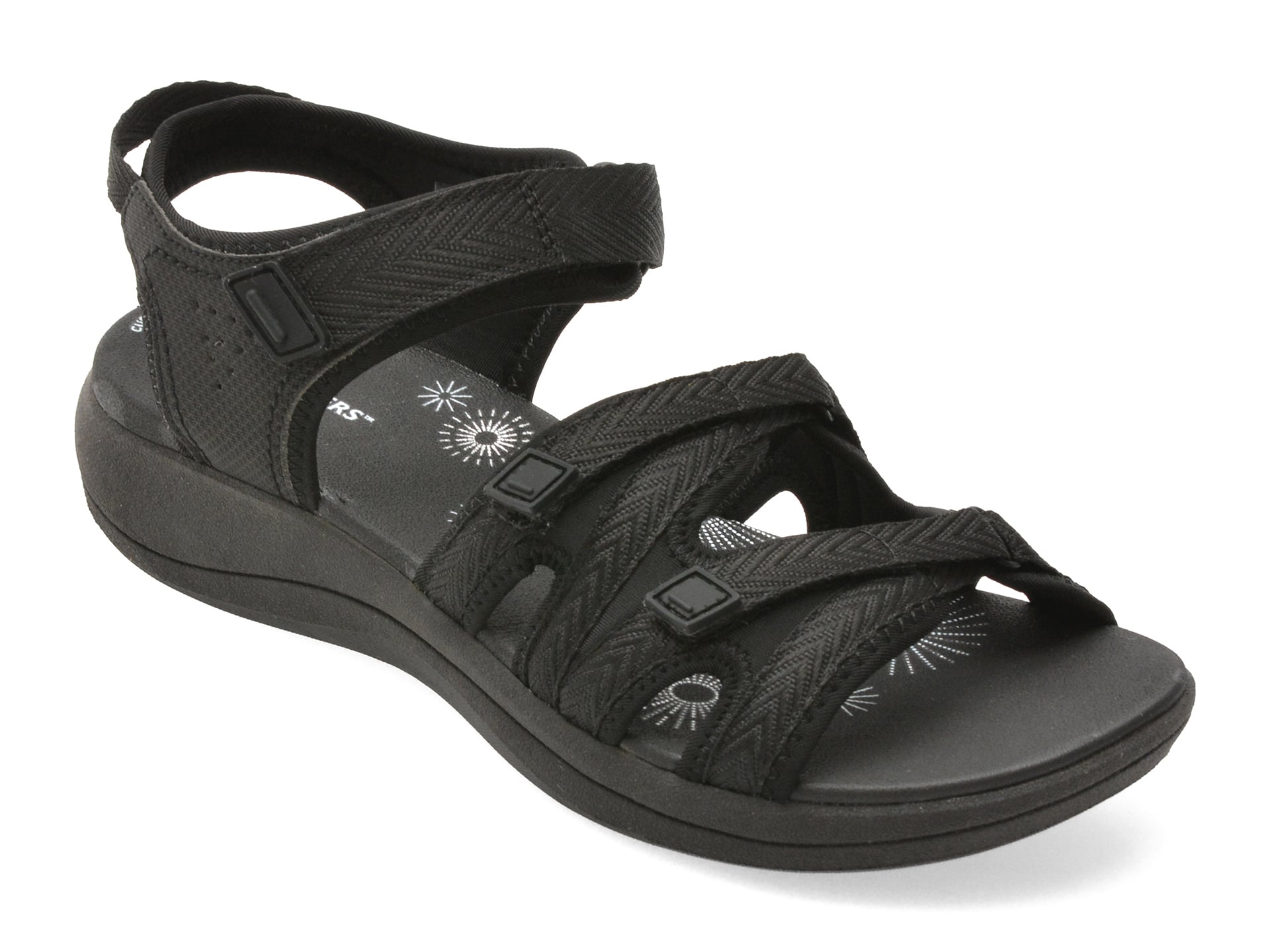 Sandale CLARKS negre, MIRA MADI, din material textil 1 Sandale CLARKS negre