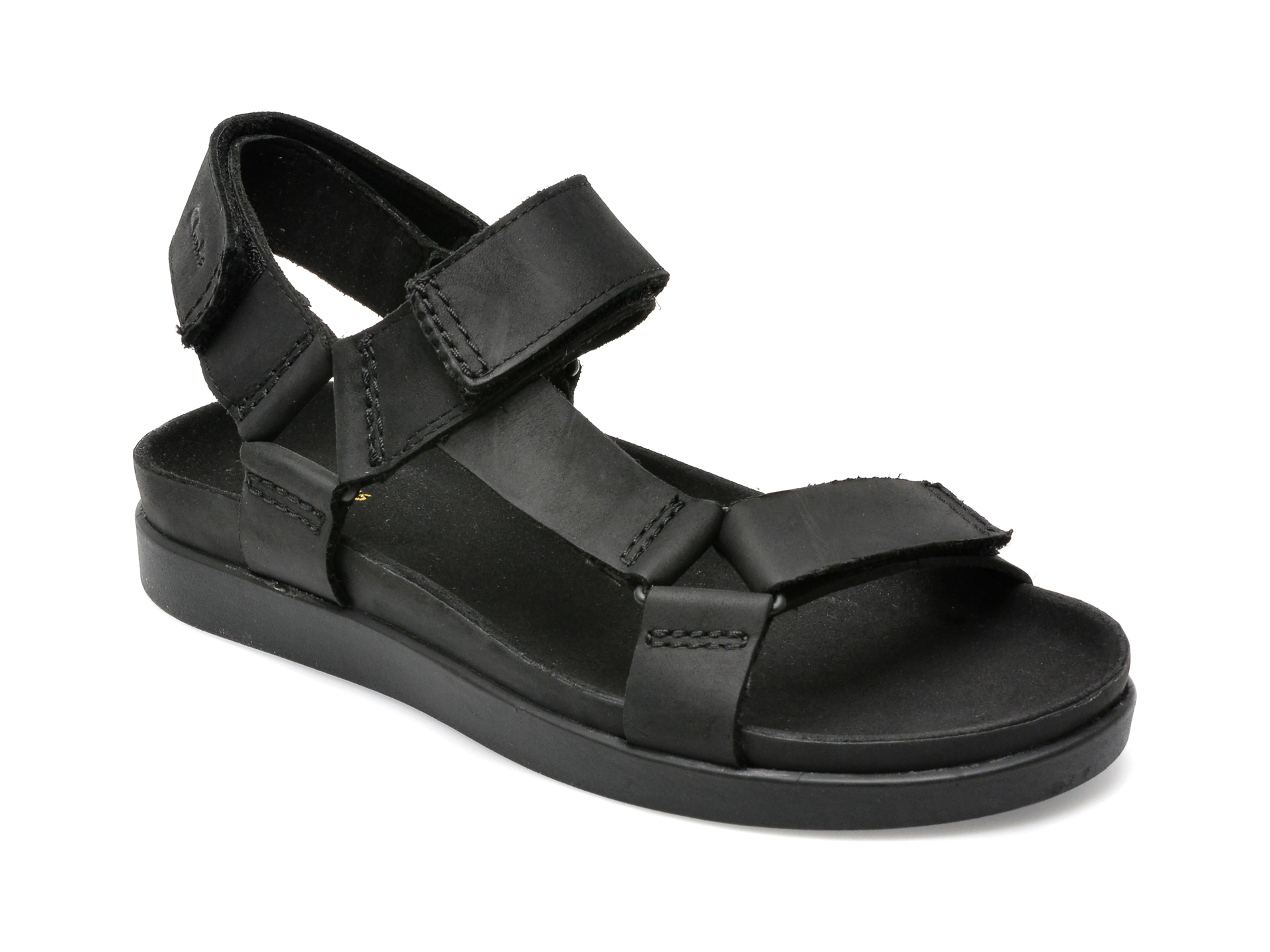 Sandale CLARKS negre, SUNDER RANGE 01-N, din piele naturala 1 Sandale CLARKS negre