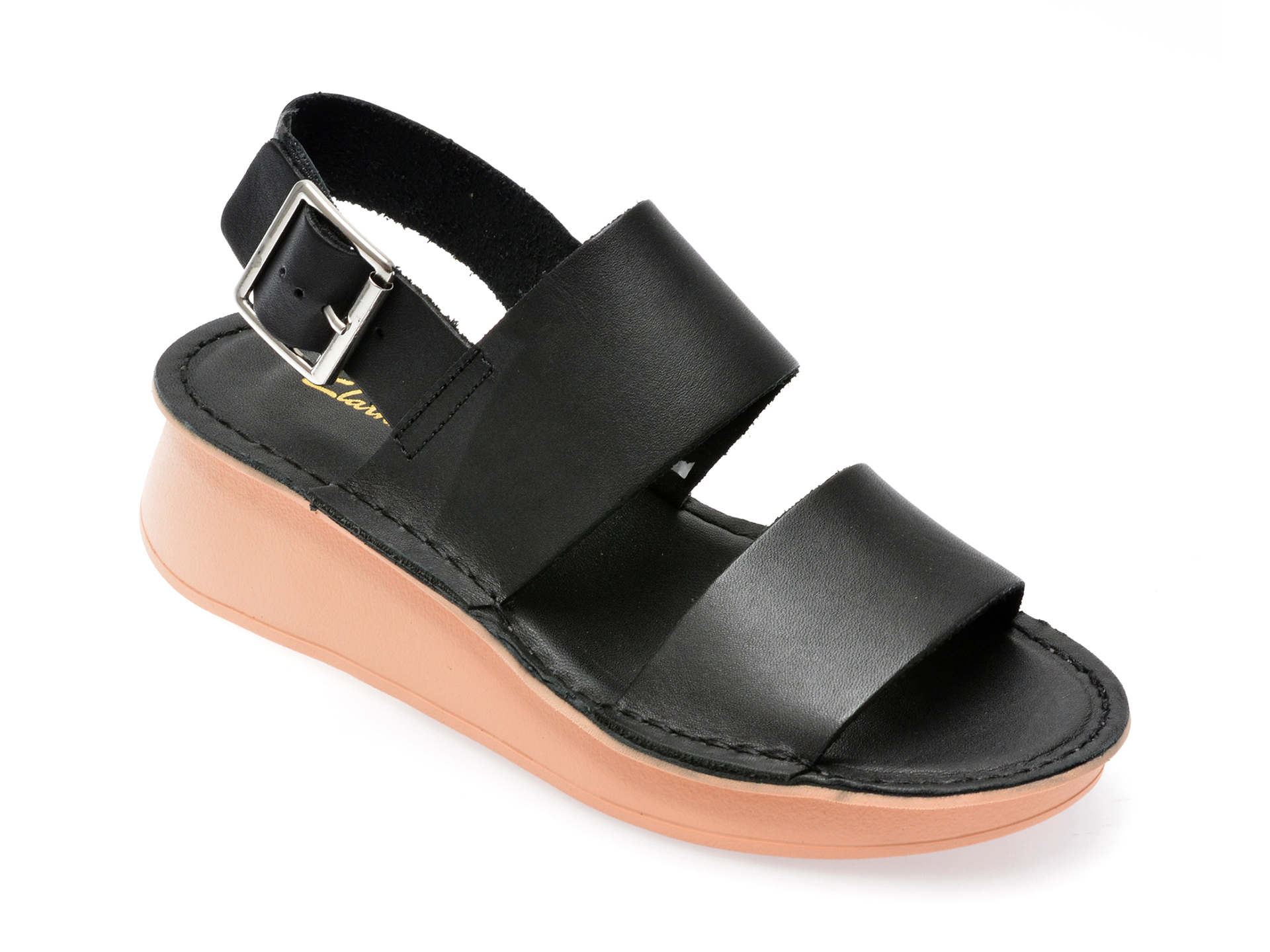 Sandale CLARKS negre, VELHILL STRAP 01-N, din piele naturala 1 Sandale CLARKS negre