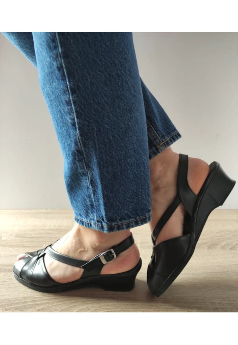 Sandale Casual Dama 0065T Roma 01-N Negre - Negru - 1 Sandale Casual Dama  0065T Roma 01-N Negre - Negru -