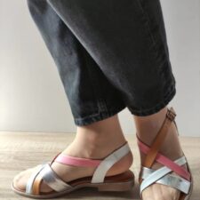 Sandale Casual Dama  059 A406 Albe + Comb - Alb -