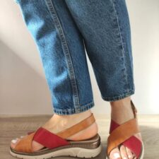 Sandale Casual Dama  12505Vt Mostar 55-N Caramizii Cu Rosu - Rosu -