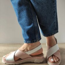 Sandale Casual Dama  12505Vt Mostar C5-N Albe Cu Roz Nude - Alb -