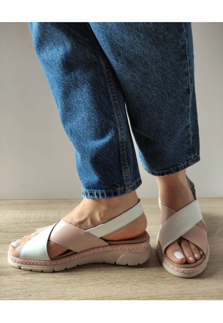 Sandale Casual Dama 12505Vt Mostar C5-N Albe Cu Roz Nude - Alb - 1 Sandale Casual Dama 12505Vt Mostar C5-N Albe Cu Roz Nude - Alb -