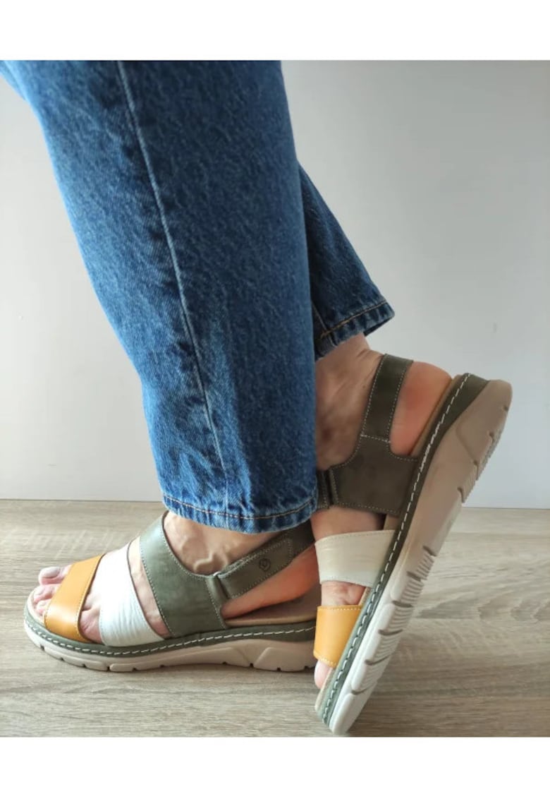 Sandale Casual Dama 12511T Mostar 40-N Kaki + Alb + Galben - Verde - 1 Sandale Casual Dama 12511T Mostar 40-N Kaki + Alb + Galben - Verde -