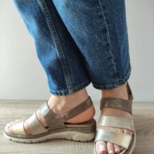 Sandale Casual Dama  12511T Mostar H6-1 Aurii + Metalic - Auriu -